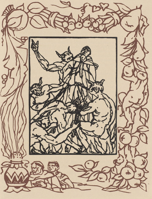 Émile Bernard, Composition (Morane, No. 100), Les Petites Fleurs de St. Françoise, Limited Edition Woodcut