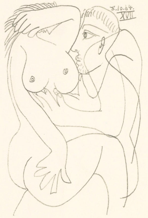 Pablo Picasso, Composition, Le Goût du Bonheur (Cramer 148; Bloch 2013), Limited Edition Mixed Media Lithograph