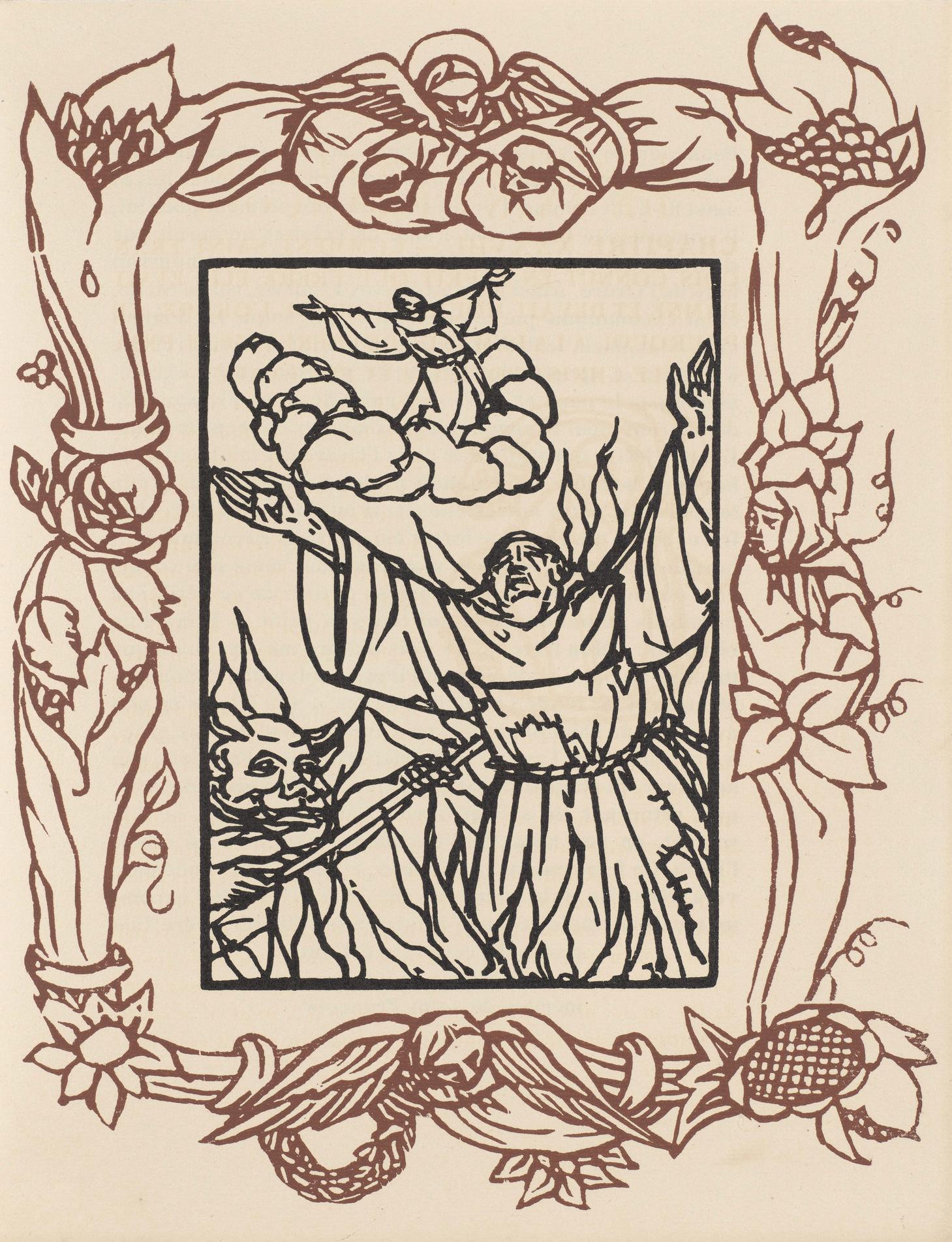 Émile Bernard, Composition (Morane, No. 100), Les Petites Fleurs de St. Françoise, Limited Edition Woodcut