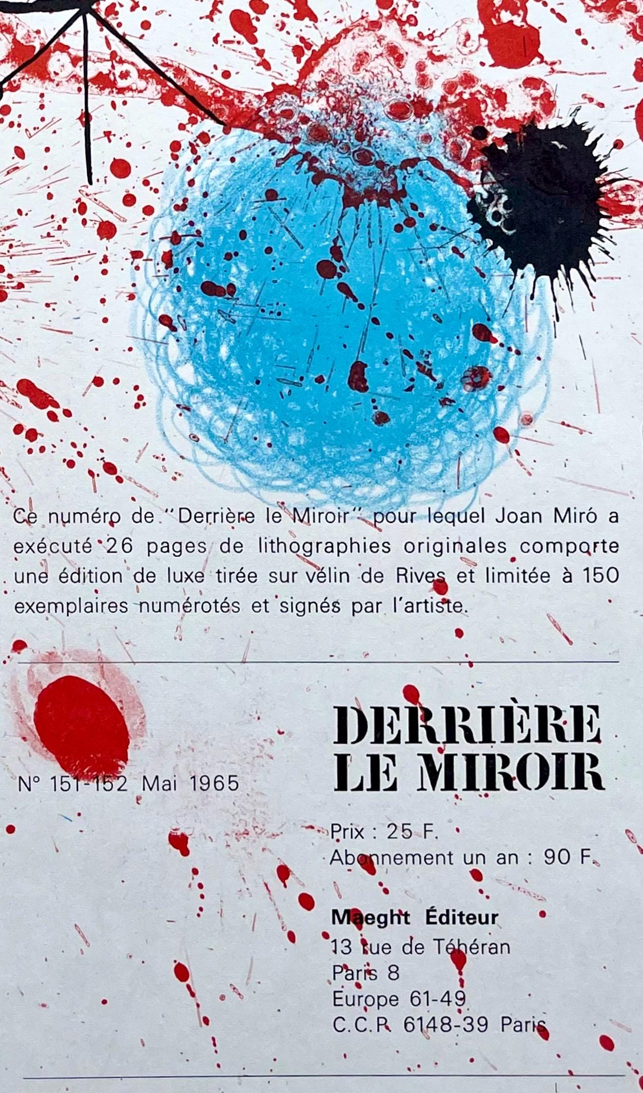 Joan Miró, Composition (Cramer 102; Mourlot 428-449), Derrière le miroir, Limited Edition Lithograph