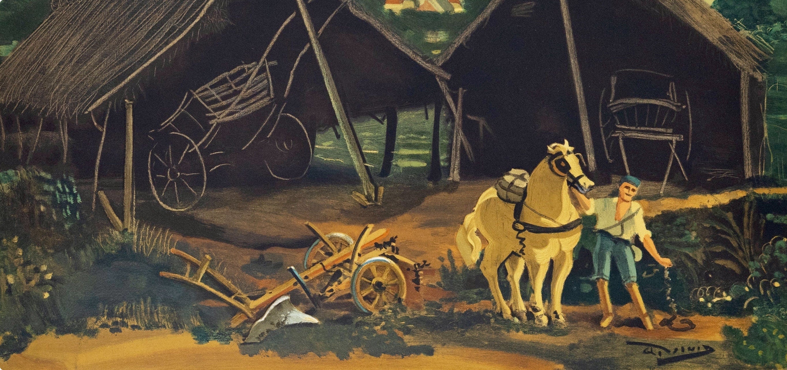 André Derain, Les deux hangars, André Derain, Collection Pierre Lévy, Limited Edition Lithograph