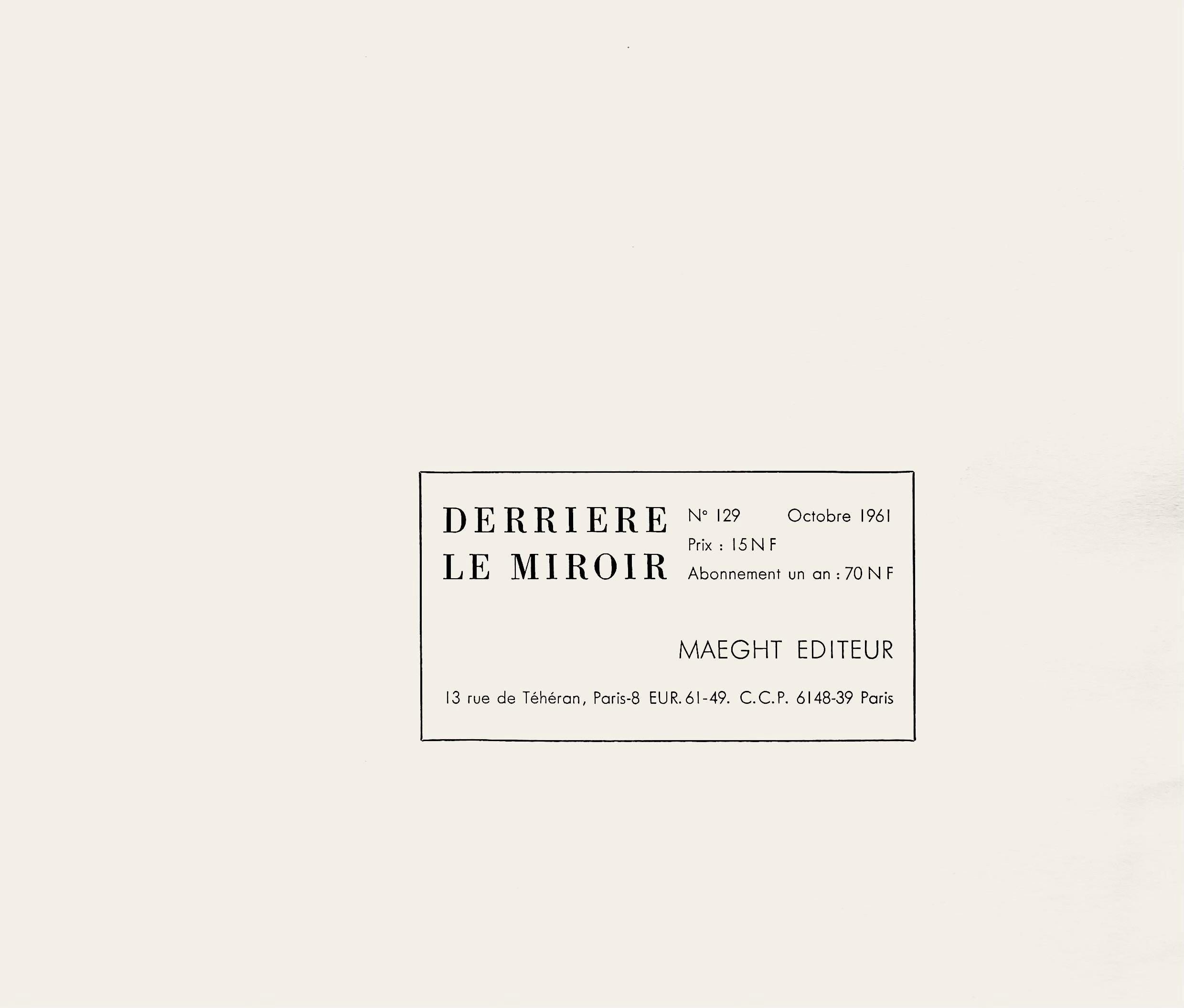 François Fiedler, Composition, Derrière le miroir, Limited Edition Lithograph