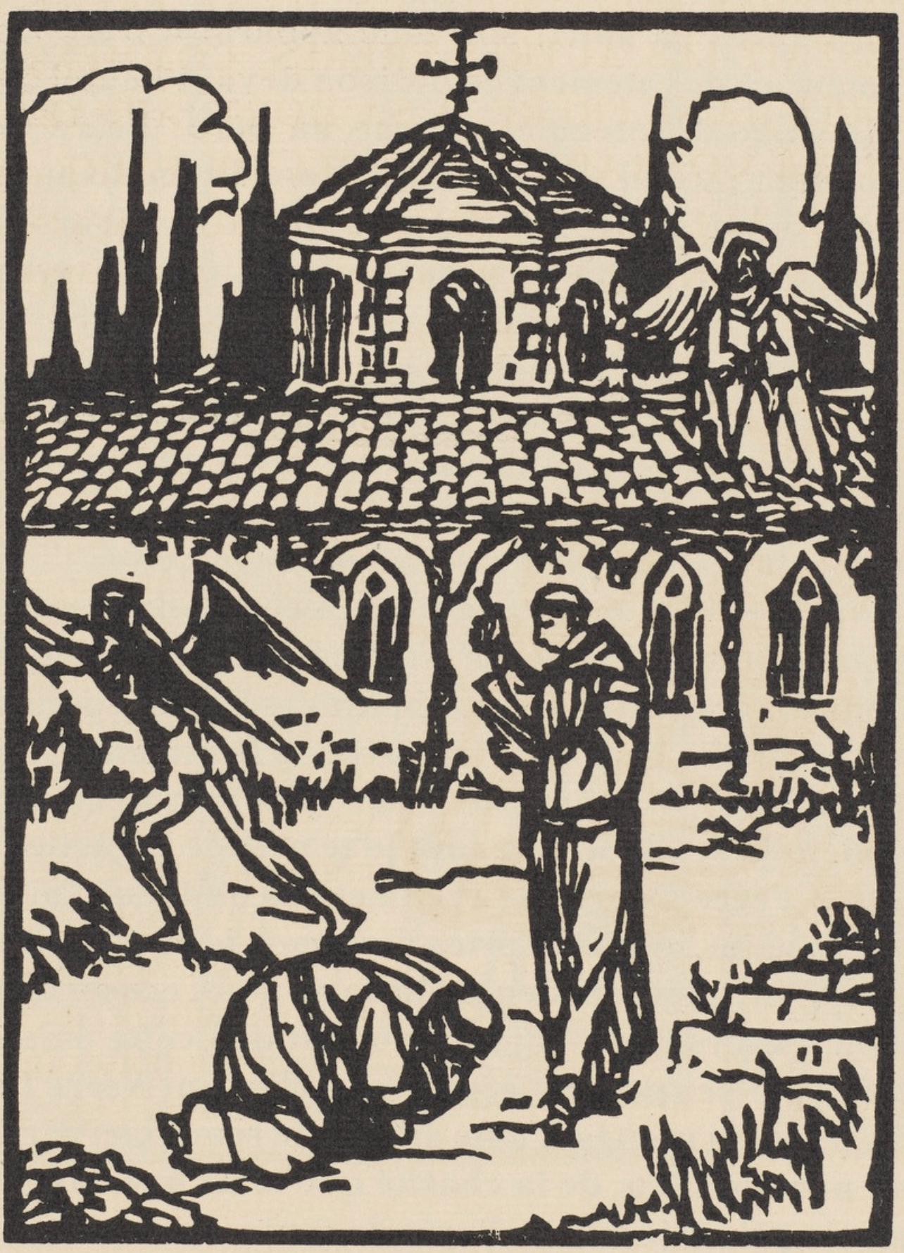 Émile Bernard, Composition (Morane, No. 100), Les Petites Fleurs de St. Françoise, Limited Edition Woodcut
