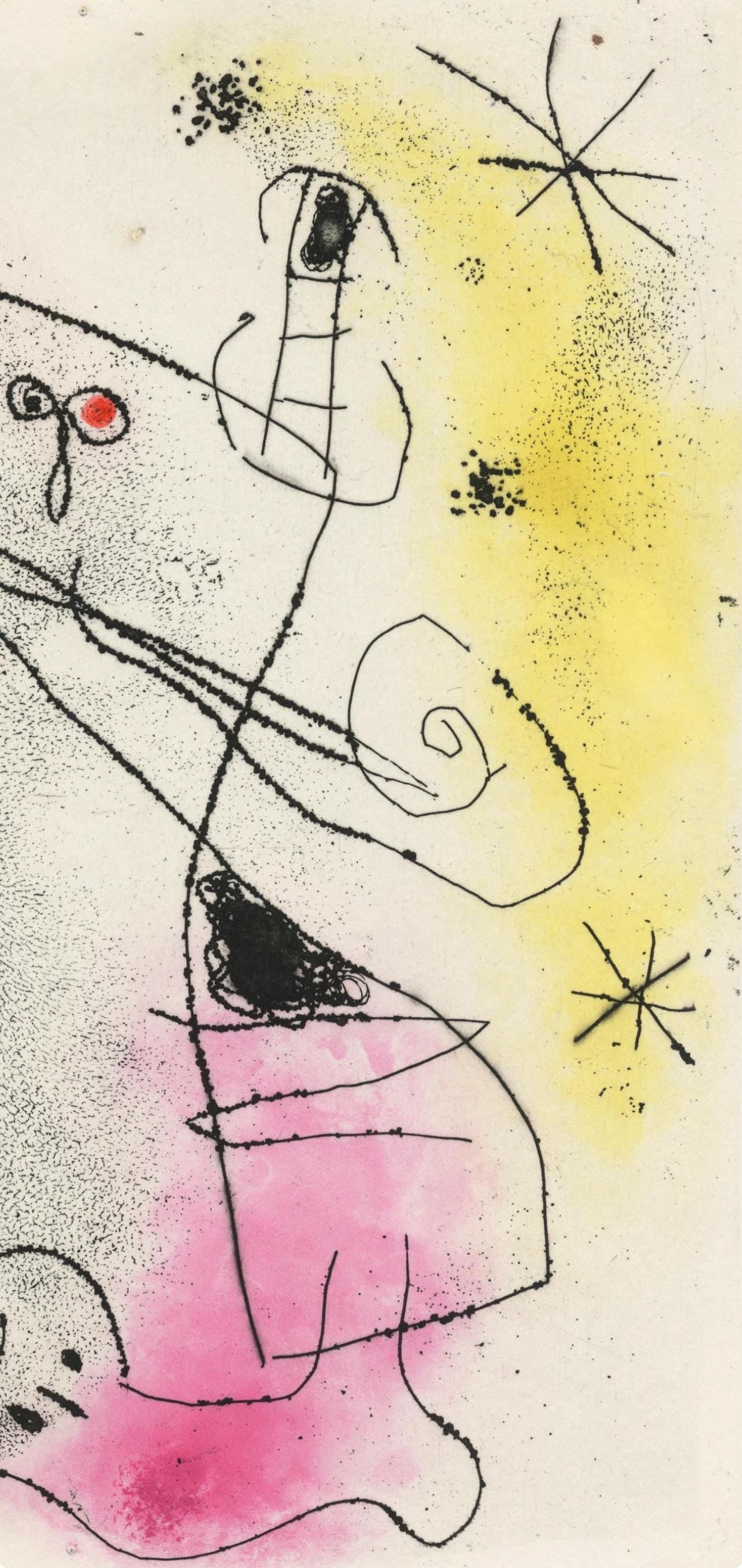 Joan Miró, Composition (Dupin 119), Feuilles éparses, Limited Edition Etching