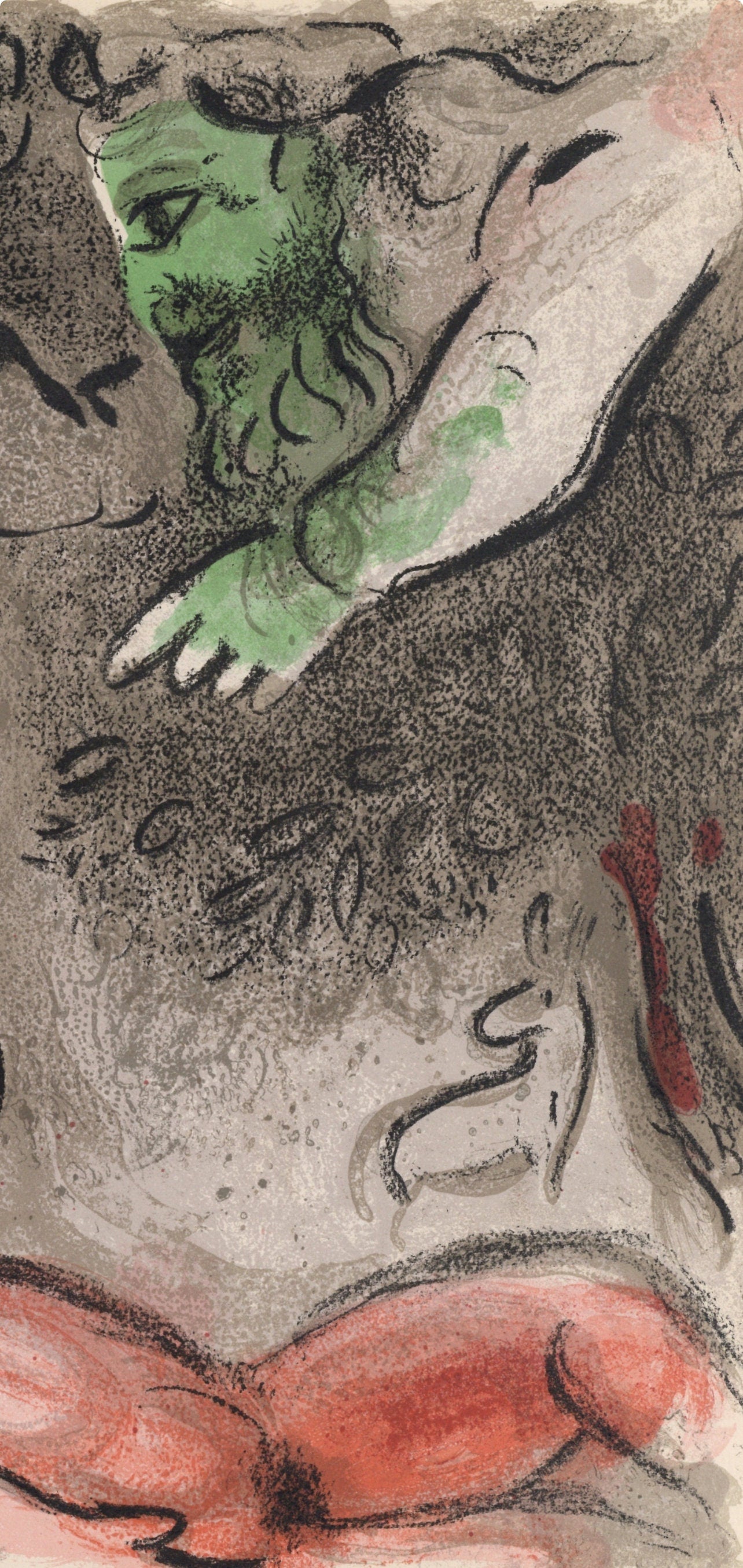 Marc Chagall, Eve incurs God’s displeasure (Mourlot 117-46; Cramer 25), Drawings from the Bible, Verve: Revue, Limited Edition Lithograph
