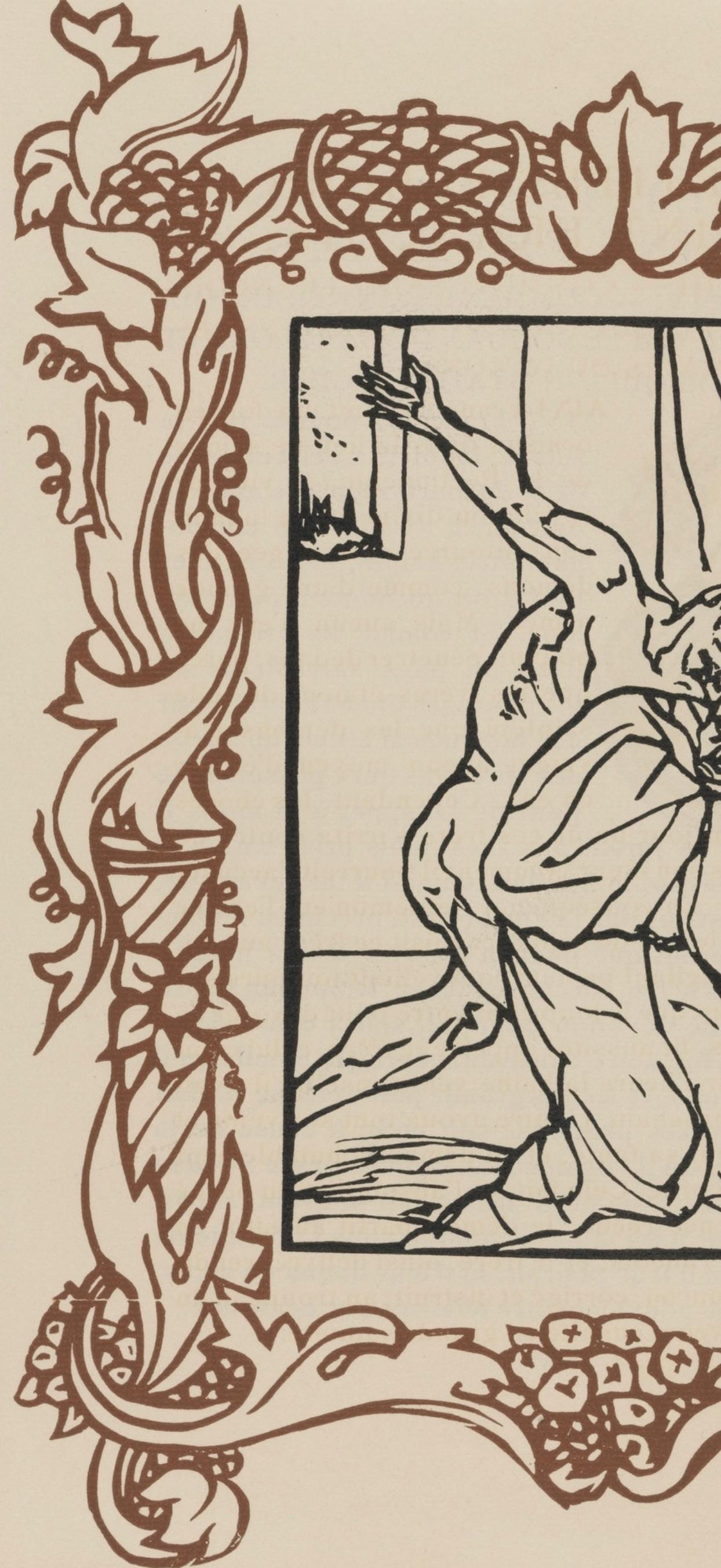 Émile Bernard, Composition (Morane, No. 100), Les Petites Fleurs de St. Françoise, Limited Edition Woodcut
