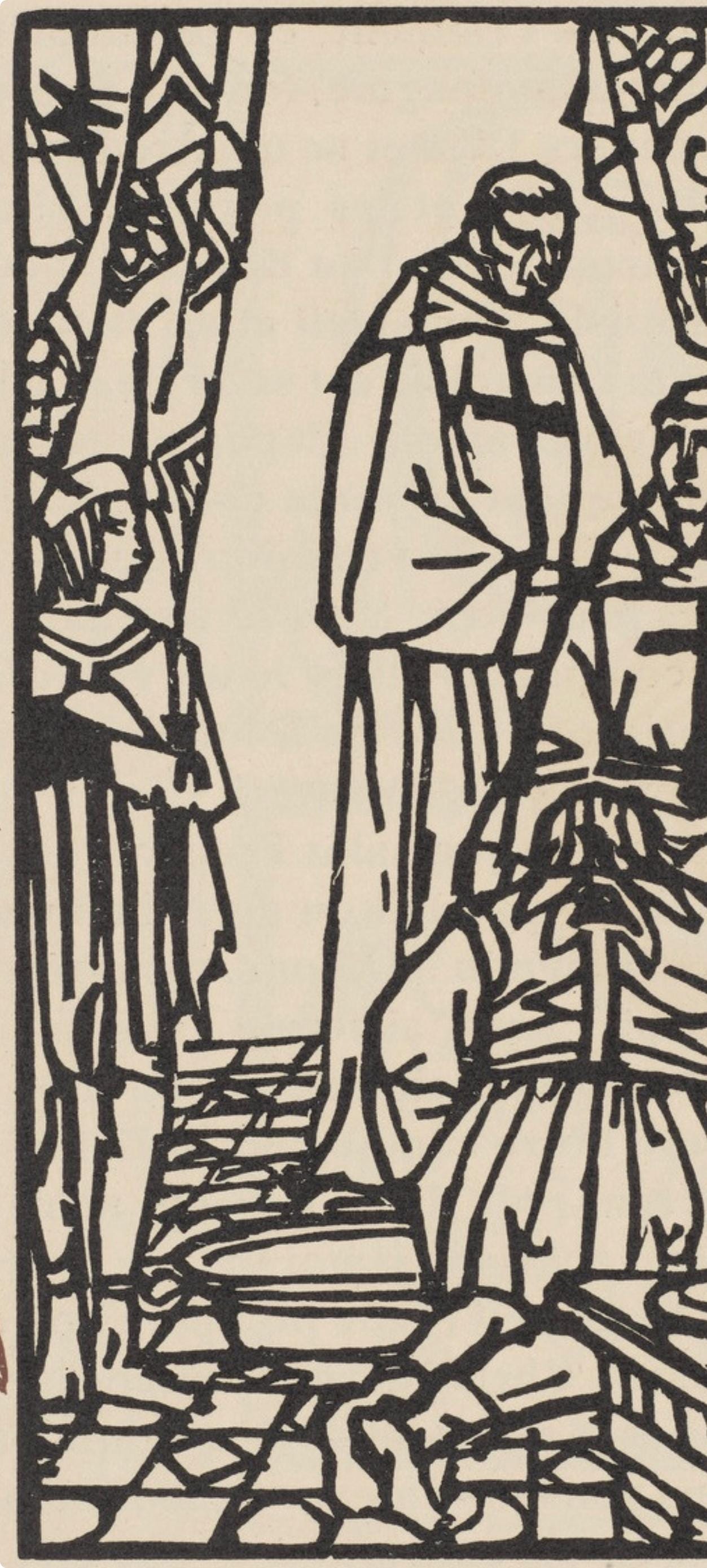 Émile Bernard, Composition (Morane, No. 100), Les Petites Fleurs de St. Françoise, Limited Edition Woodcut