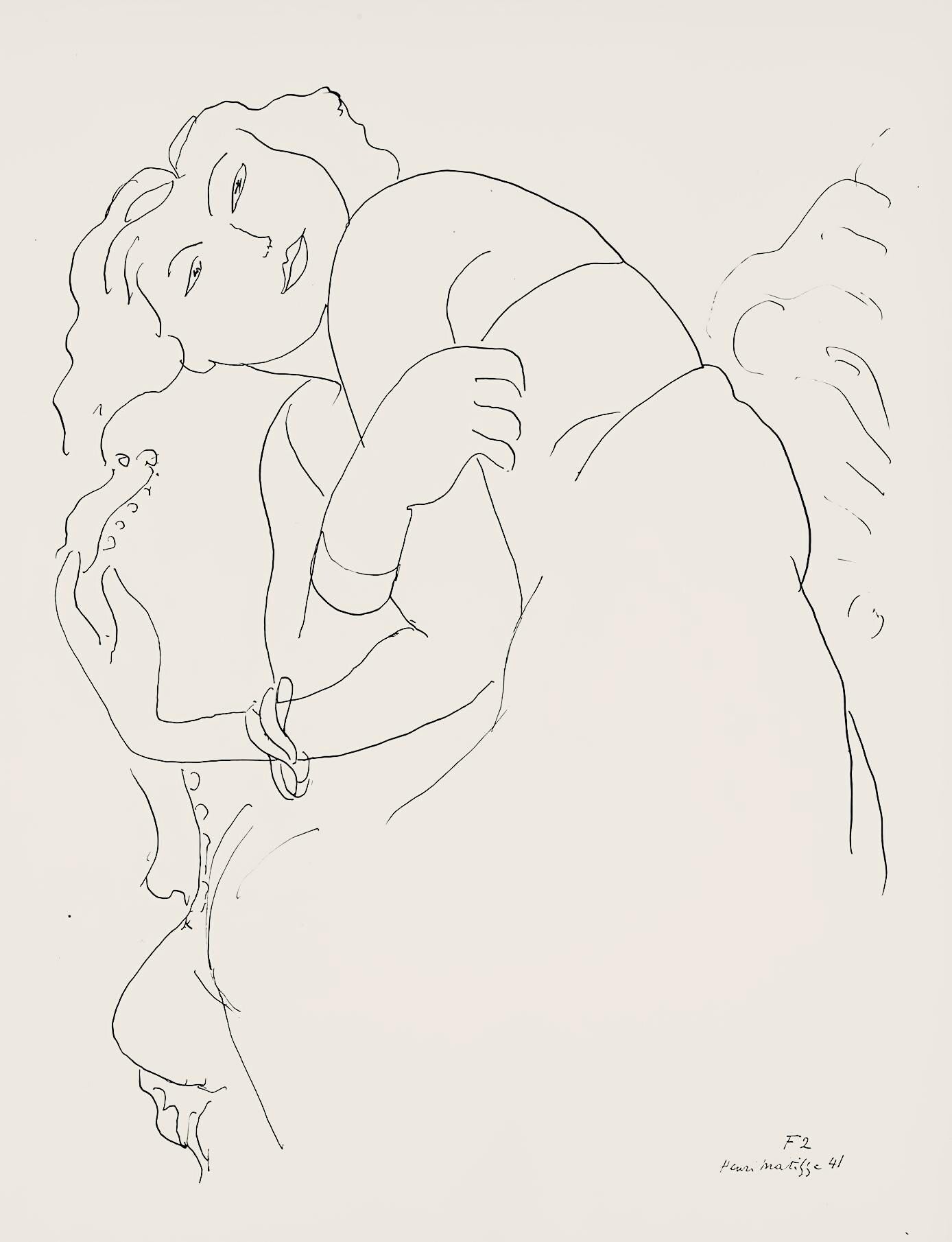 Henri Matisse, Série F, var. 2 (Duthuit 9), Henri Matisse, Dessins, Thèmes et variations, Limited Edition Lithograph