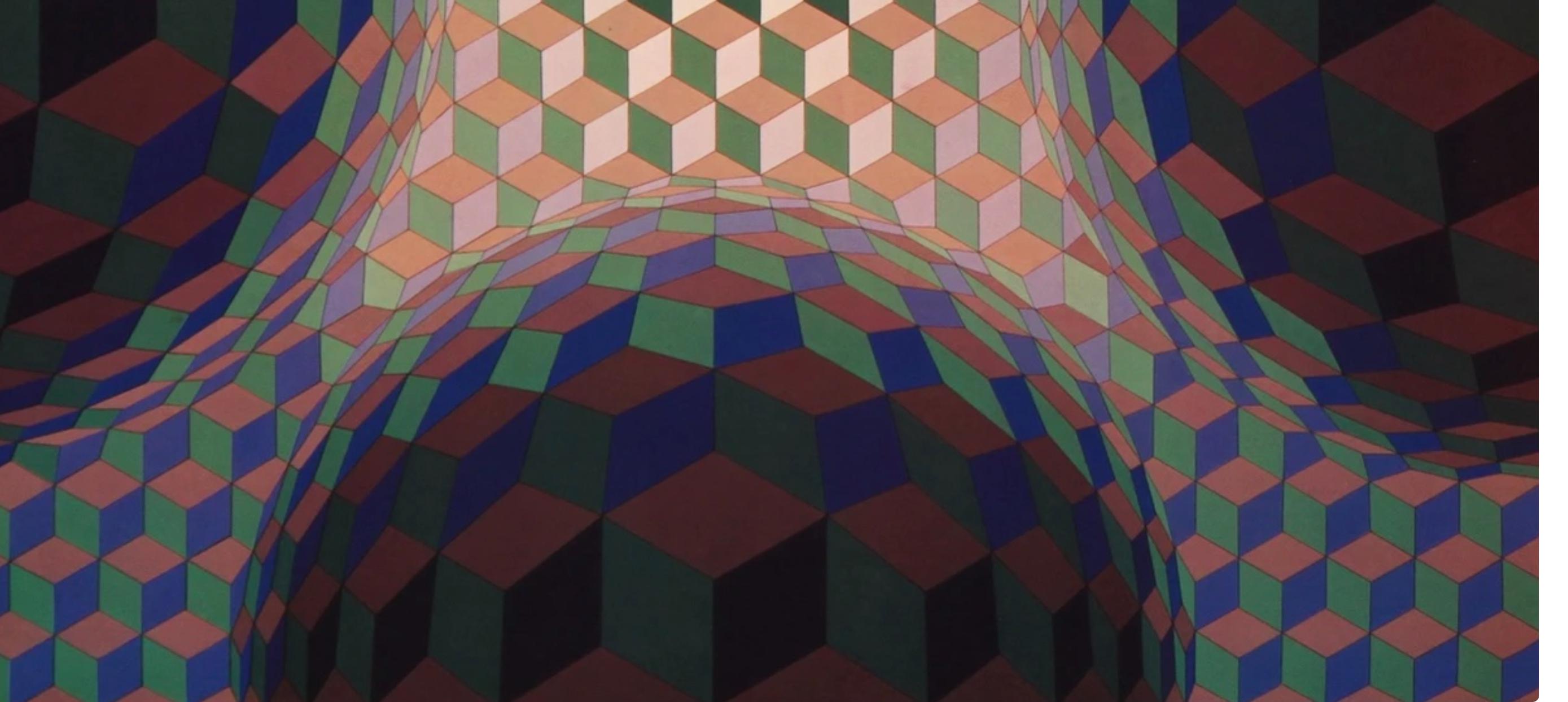 Victor Vasarely, Composition, Hexagone, Limited Edition Héliogravure
