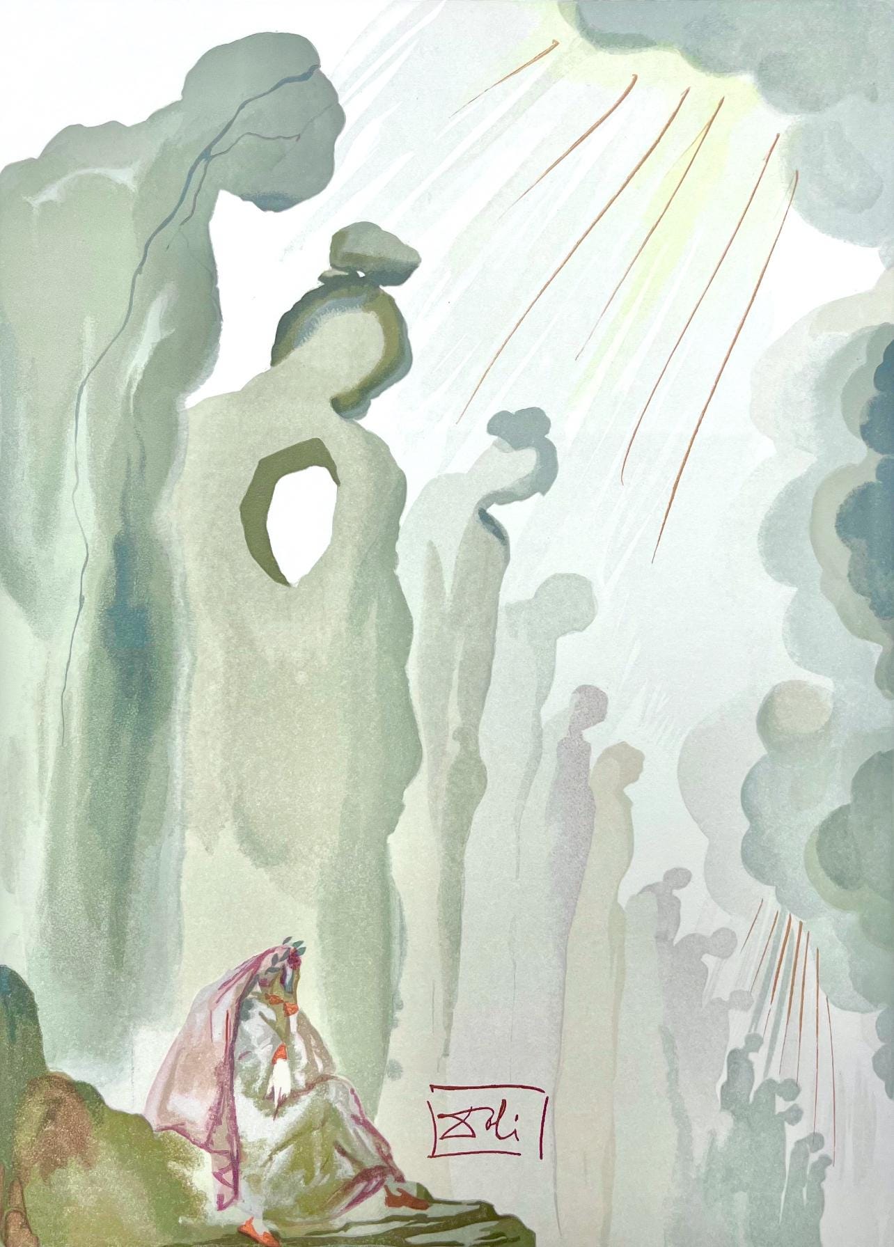 Salvador Dali, Fegefeuer XIII (Field 189-200; Michler/Löpsinger 1039-1138), Die Göttliche Komödie, Signed, Limited Edition Woodcut