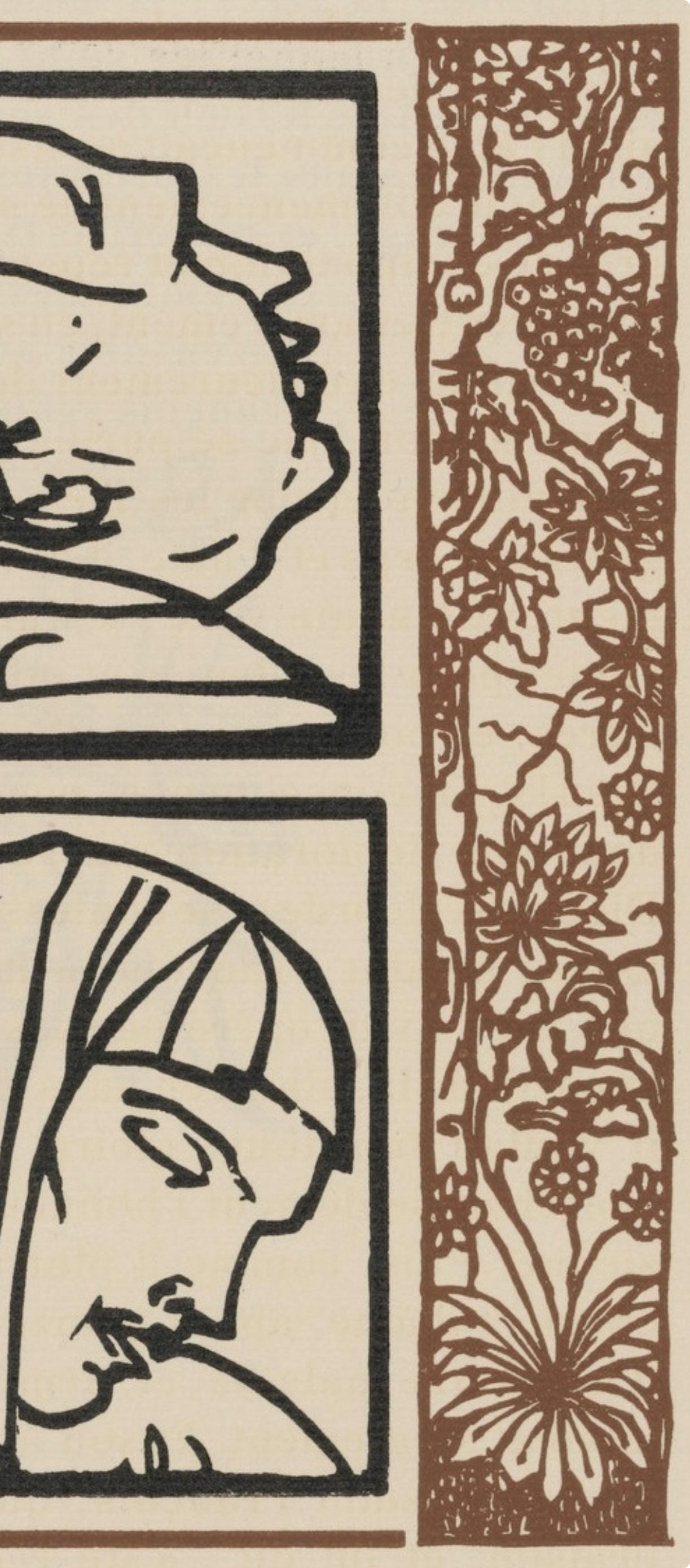 Émile Bernard, Composition (Morane, No. 100), Les Petites Fleurs de St. Françoise, Limited Edition Woodcut