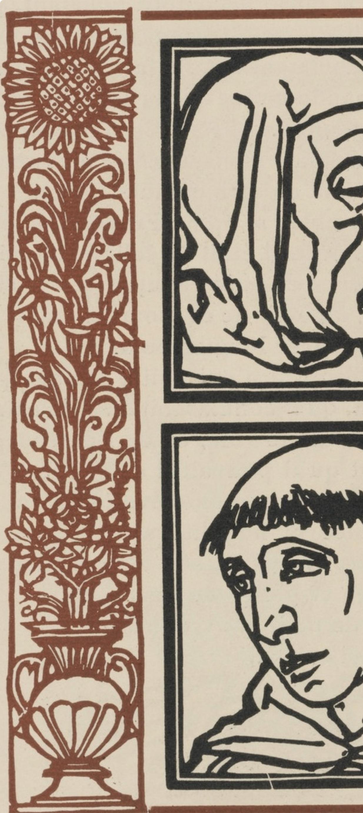 Émile Bernard, Composition (Morane, No. 100), Les Petites Fleurs de St. Françoise, Limited Edition Woodcut