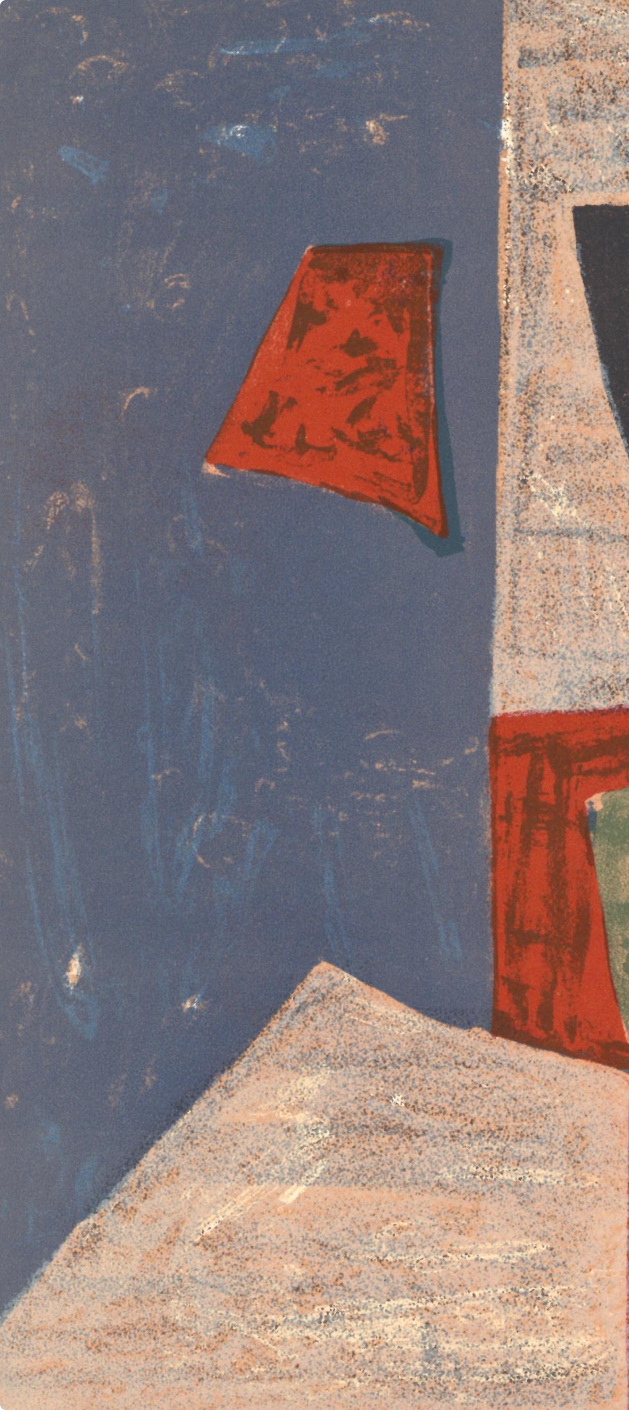 Serge Poliakoff, Composition rose, rouge (Poliakoff/Schneider 17), XXe siècle, Limited Edition Lithograph