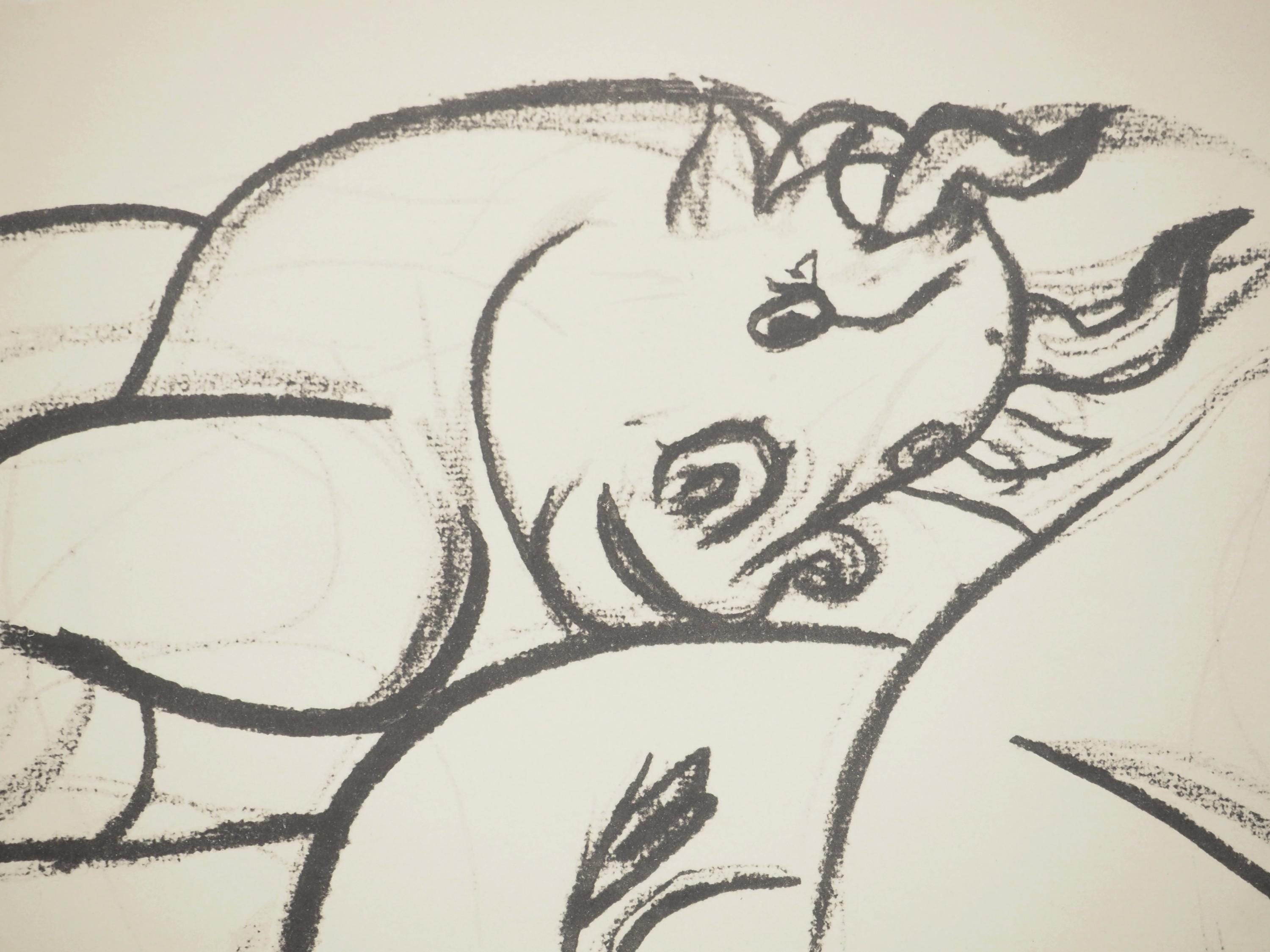 Pablo Picasso, Composition (Orozco 238), Picasso, La flûte double, Limited Edition Lithograph