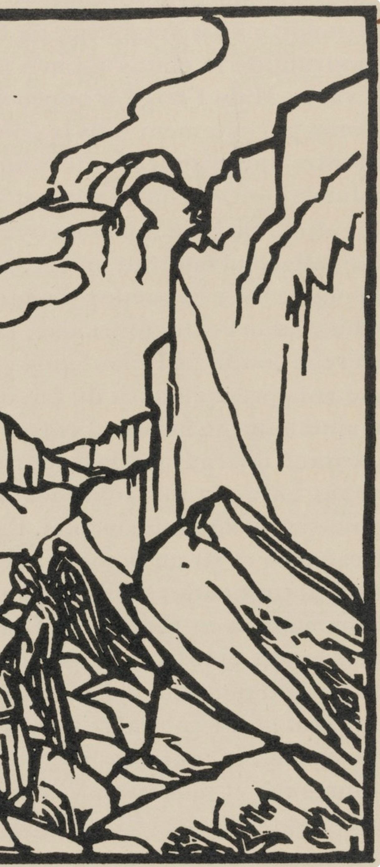 Émile Bernard, Composition (Morane, No. 100), Les Petites Fleurs de St. Françoise, Limited Edition Woodcut