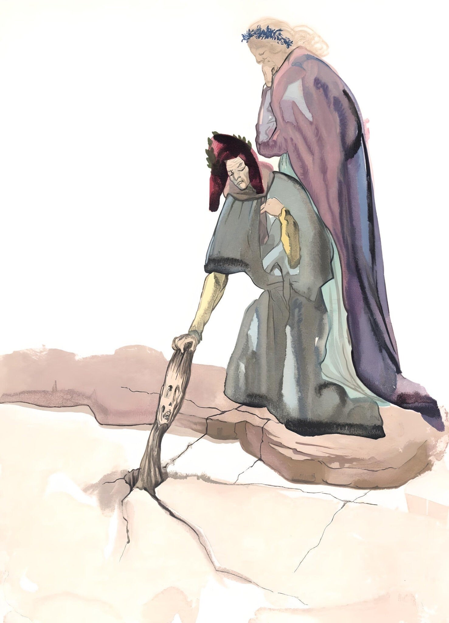 Salvador Dali, The Traitor of Montaperti (Michler/Löpsinger 1039-1138; Field 189-200), La Divine Comédie, Limited Edition Woodcut