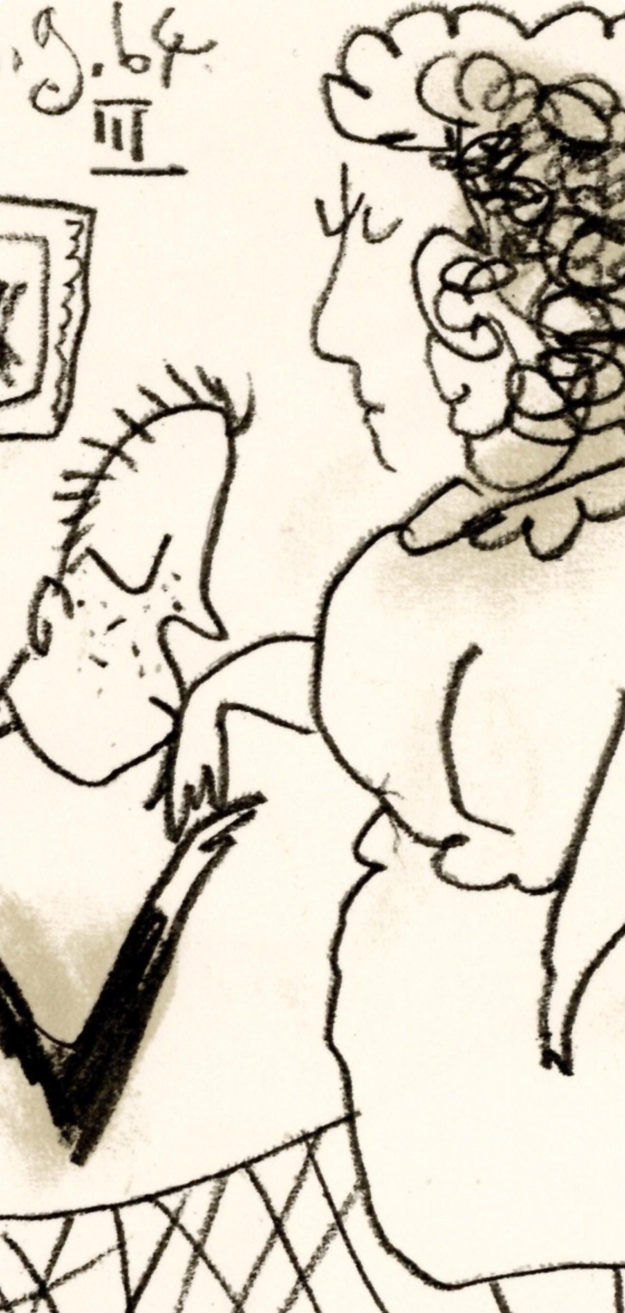 Pablo Picasso, Composition, Le Goût du Bonheur (Cramer 148; Bloch 2013), Limited Edition Mixed Media Lithograph