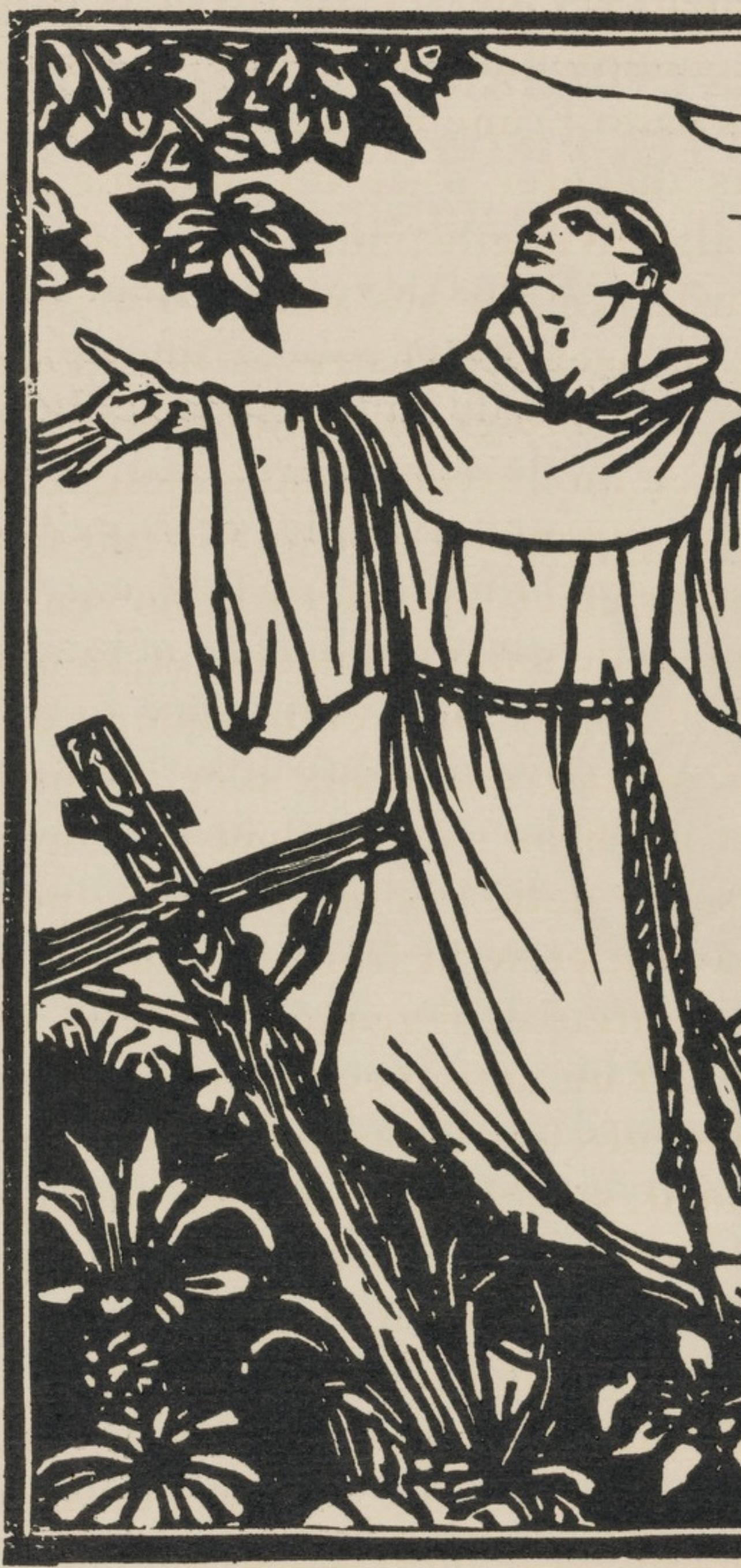 Émile Bernard, Composition (Morane, No. 100), Les Petites Fleurs de St. Françoise, Limited Edition Woodcut