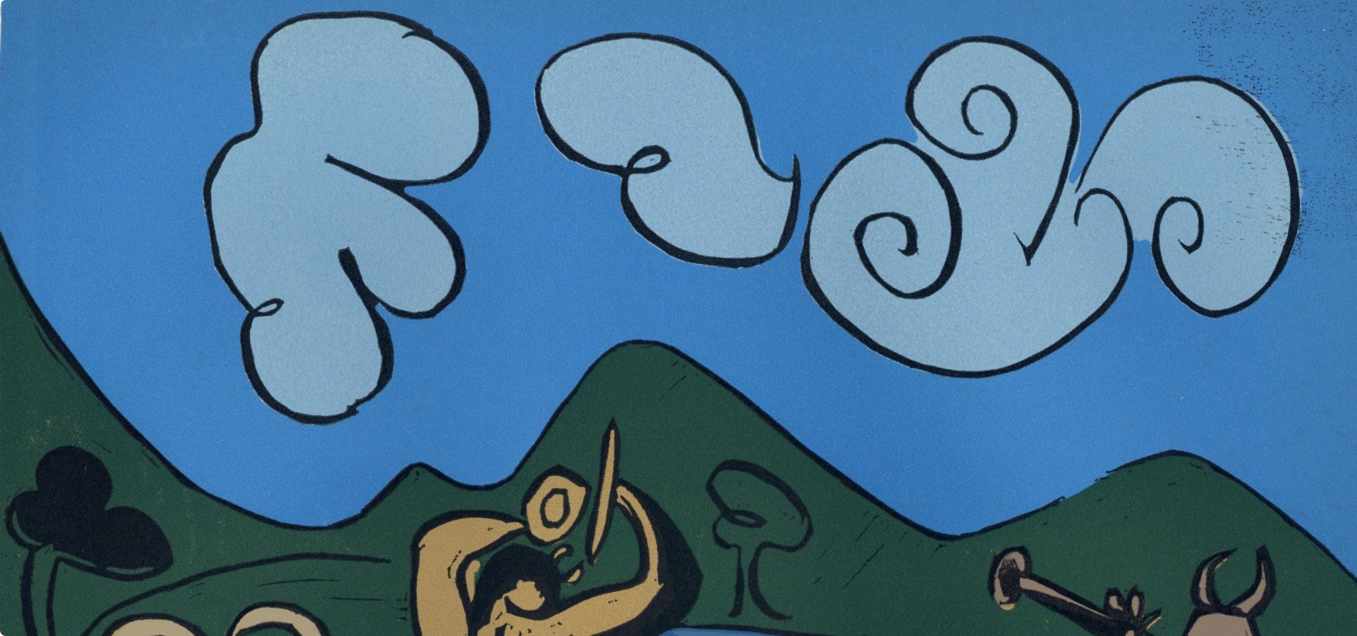 Pablo Picasso, Fauns and Goat (Orozco 214), Grabados al linóleo, Limited Edition Linocut