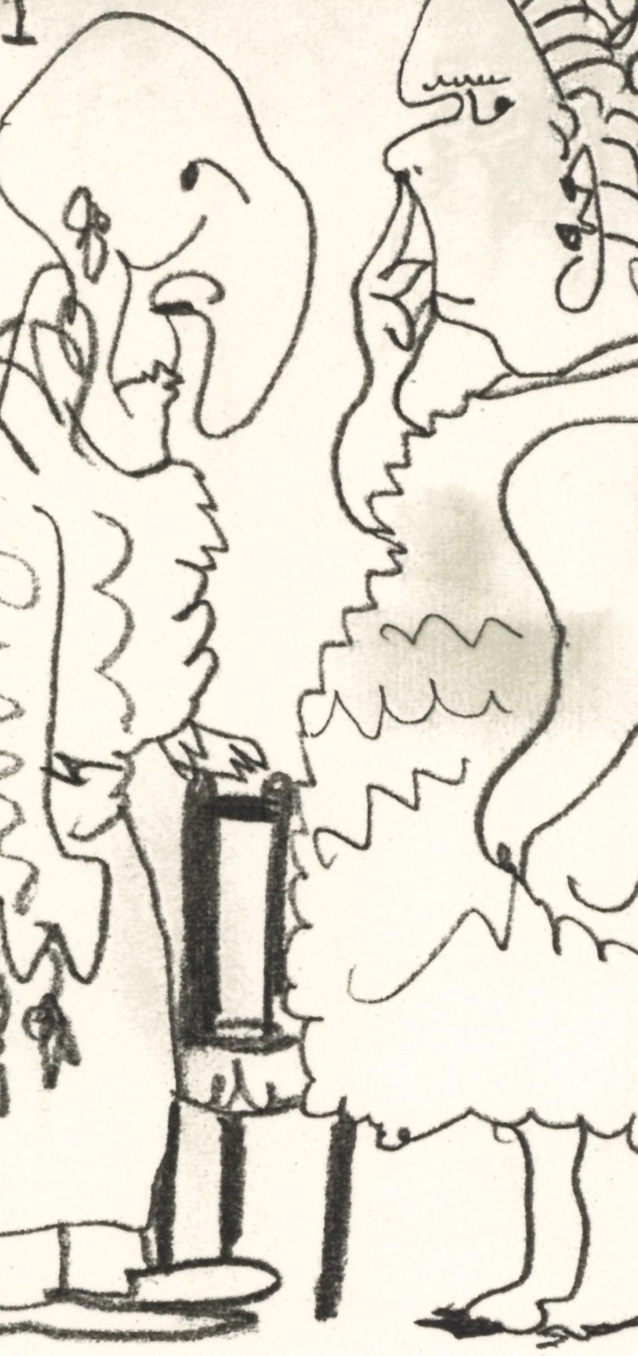 Pablo Picasso, Composition, Le Goût du Bonheur (Cramer 148; Bloch 2013), Limited Edition Mixed Media Lithograph