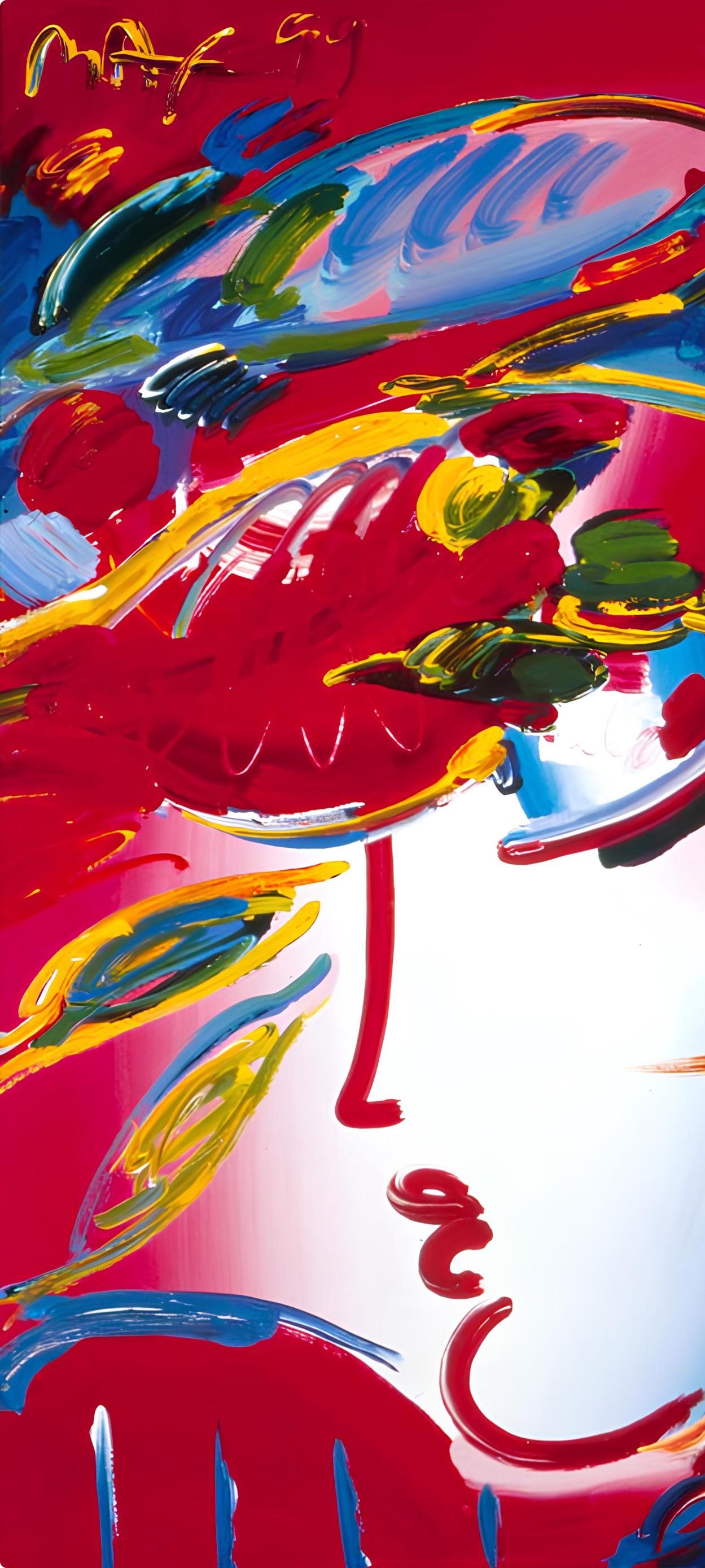 Peter Max, Blushing Beauty, 1999, Hand Signed, Official Edition Offset Lithograph