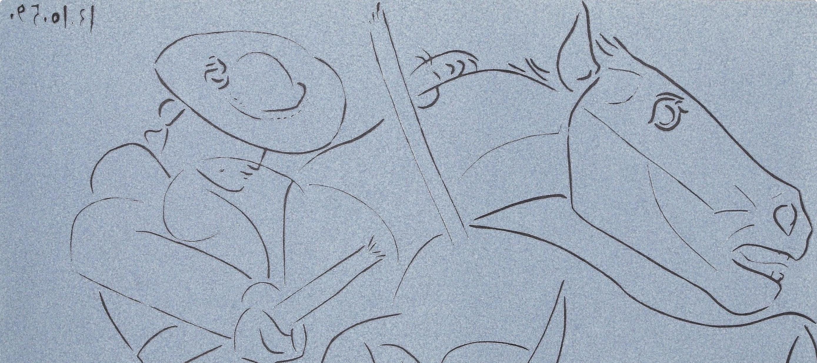Pablo Picasso, Broken Lance (Orozco 214), Grabados al linóleo, Limited Edition Linocut