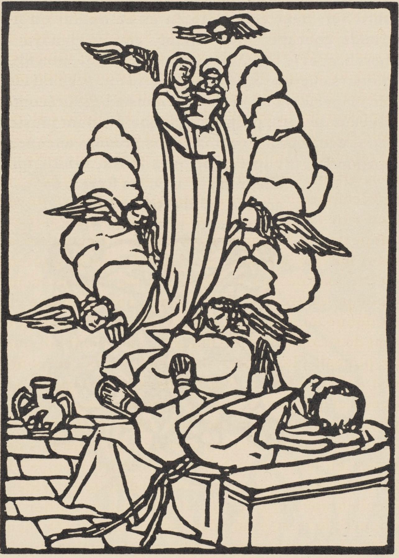 Émile Bernard, Composition (Morane, No. 100), Les Petites Fleurs de St. Françoise, Limited Edition Woodcut