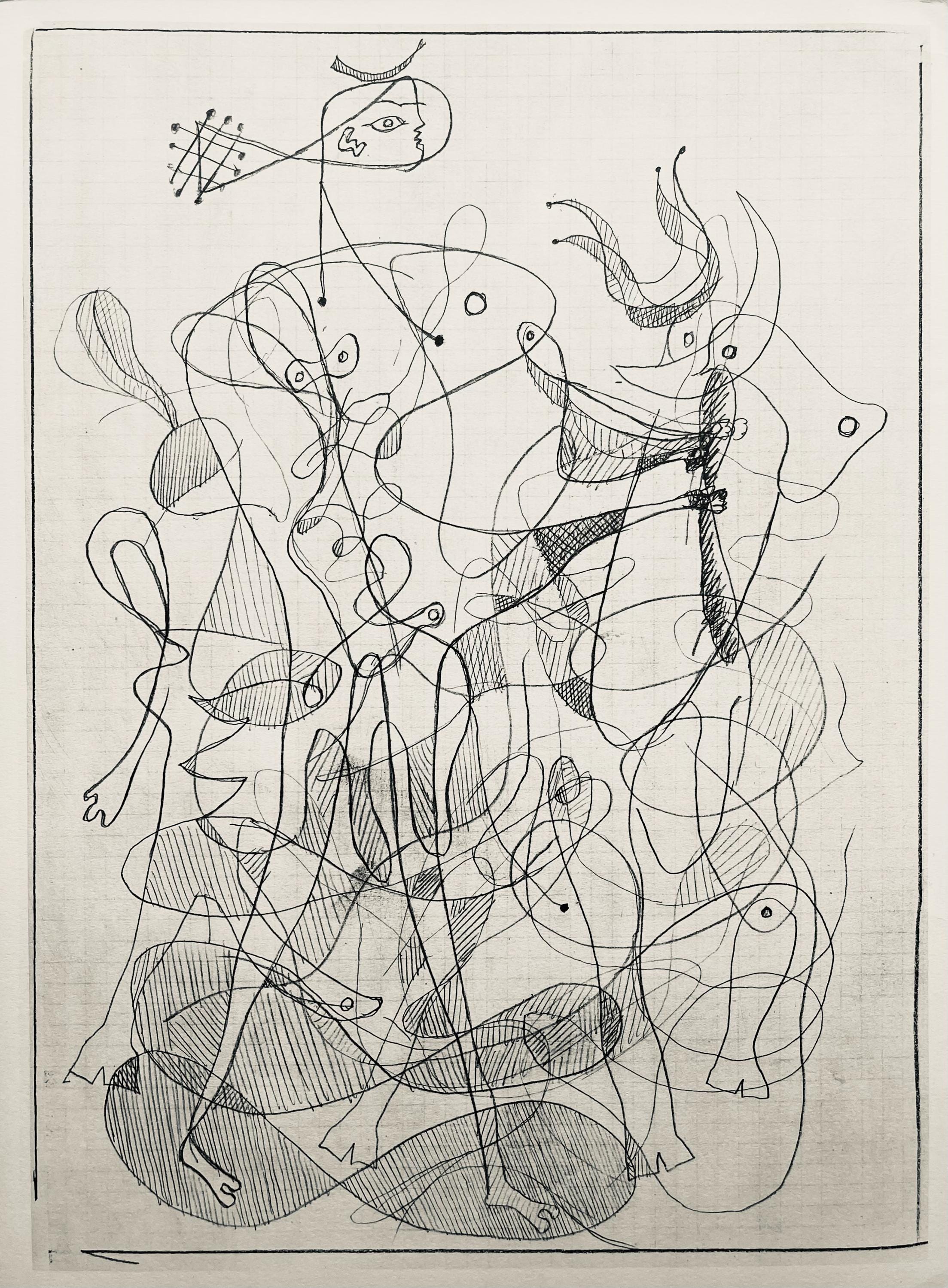 Georges Braque, Composition (Vallier 23), Hesiode, Théogonie, Derrière le miroir, Limited Edition Lithograph