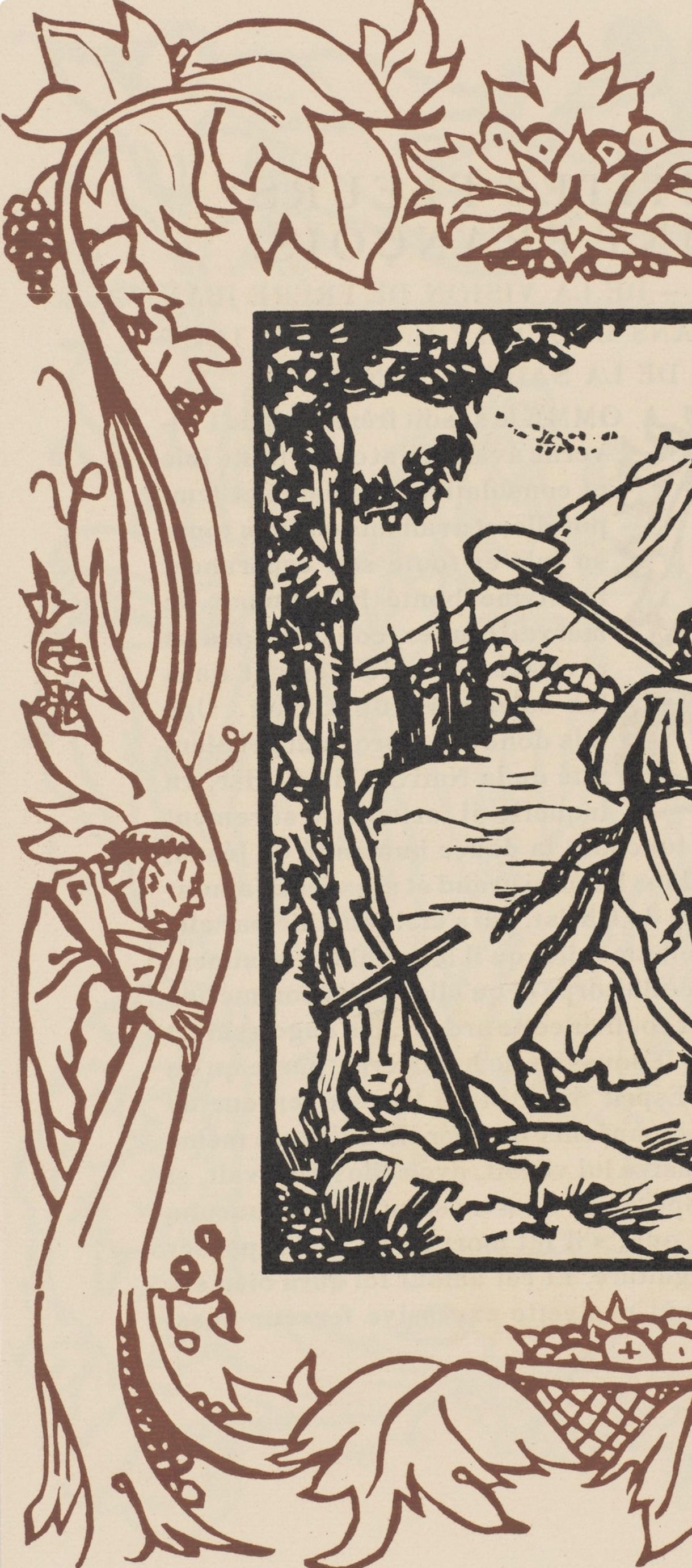 Émile Bernard, Composition (Morane, No. 100), Les Petites Fleurs de St. Françoise, Limited Edition Woodcut