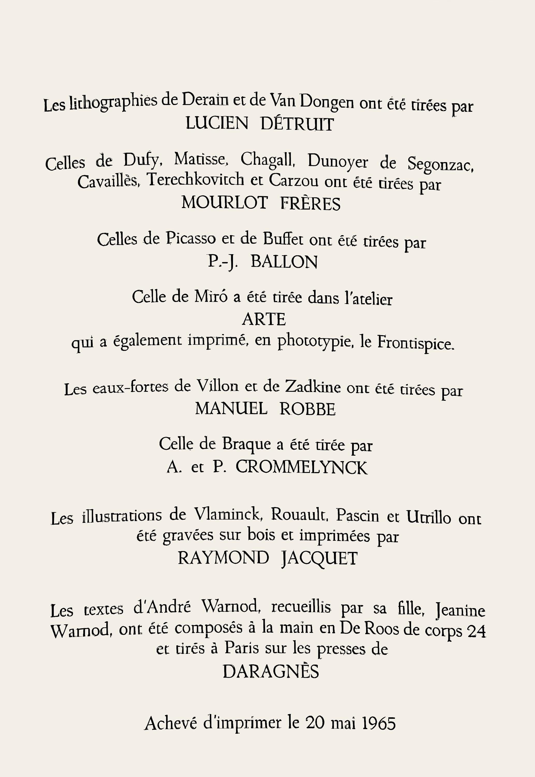 Maurice de Vlaminck, Composition, Les Peintres mes amis, Limited Edition Woodcut