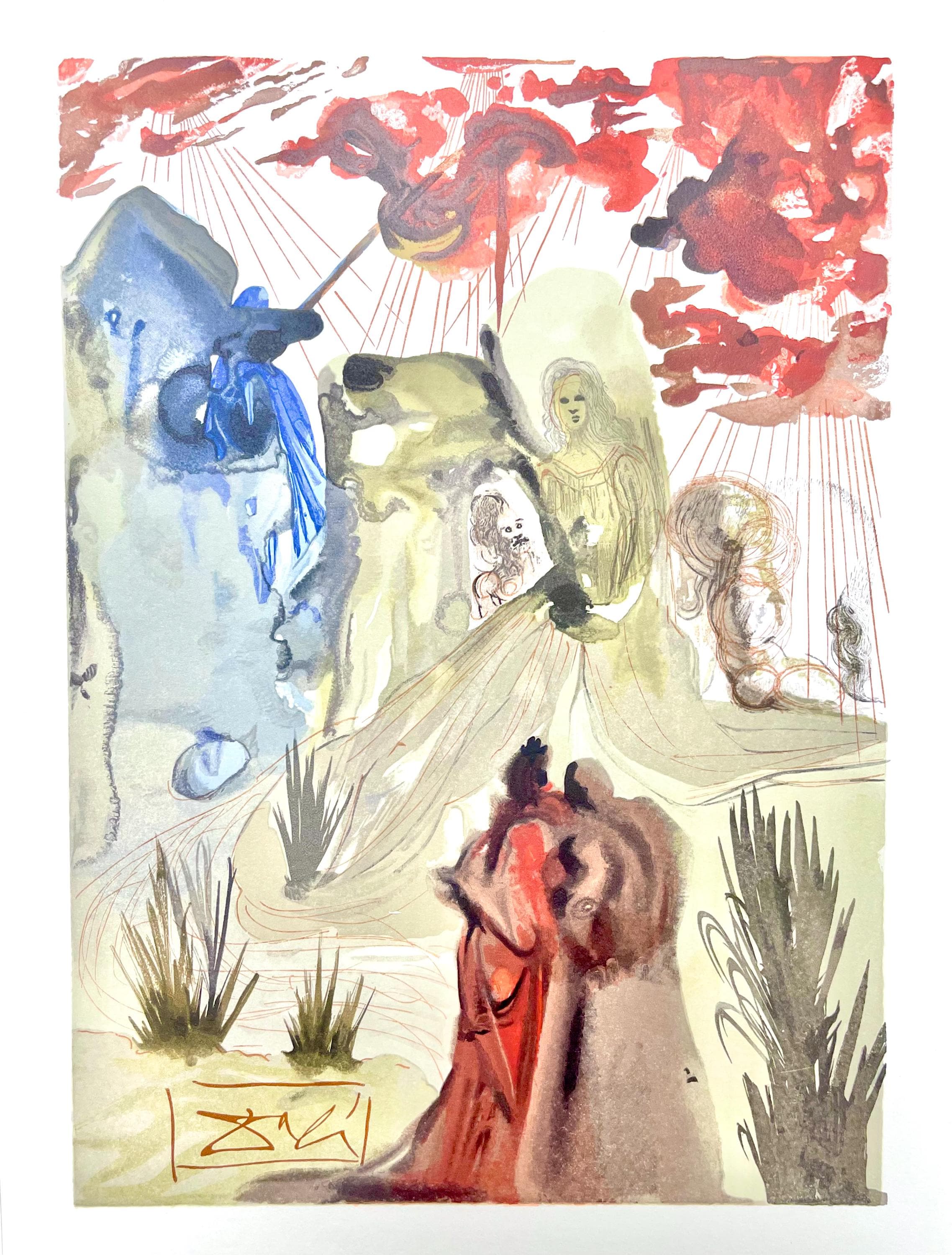 Salvador Dali, Fegefeuer XXVIII (Field 189-200; Michler/Löpsinger 1039-1138), Die Göttliche Komödie, Signed, Limited Edition Woodcut