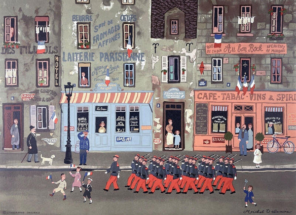 Michel Delacroix, Le défilé du 14 Juillet, Limited Edition Lithograph
