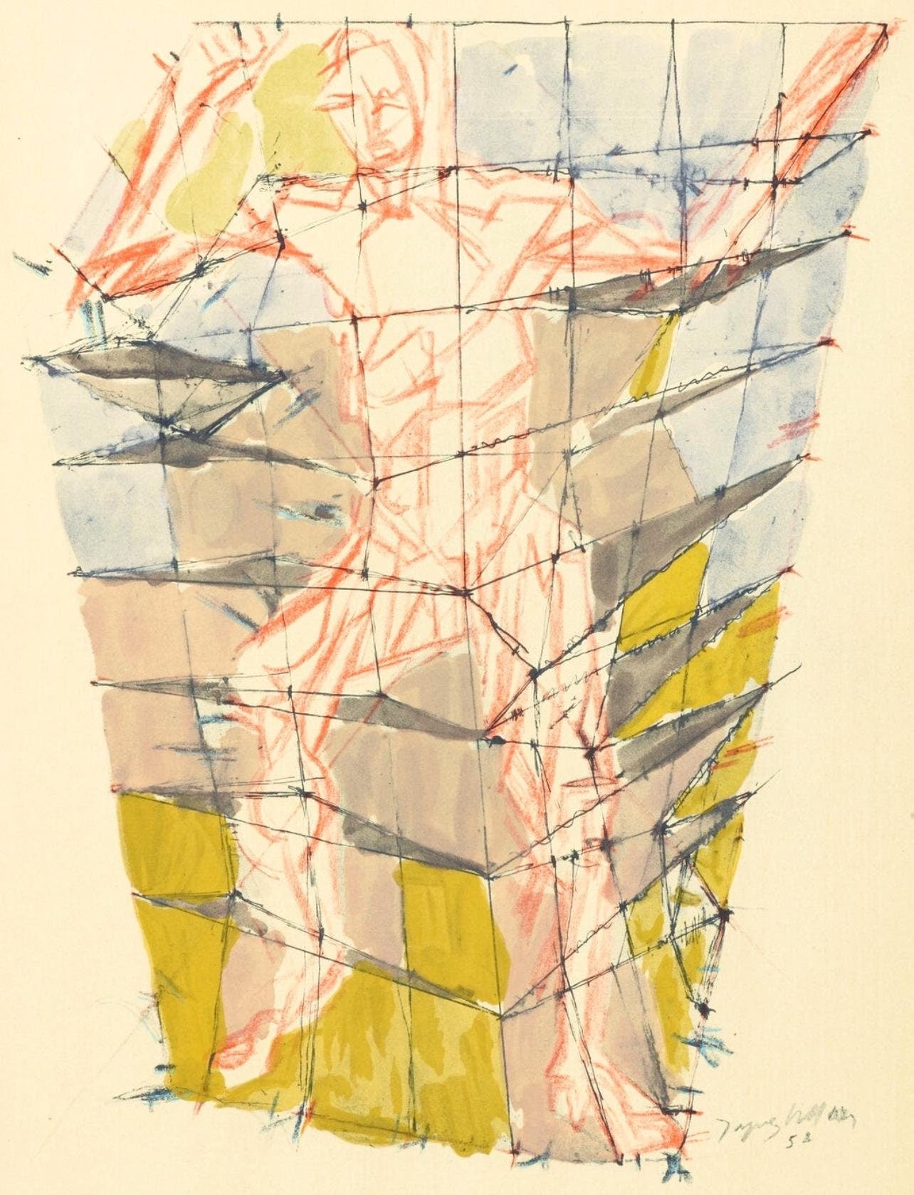 Jacques Villon, En colère, Douze Contemporains, Limited Edition Lithograph