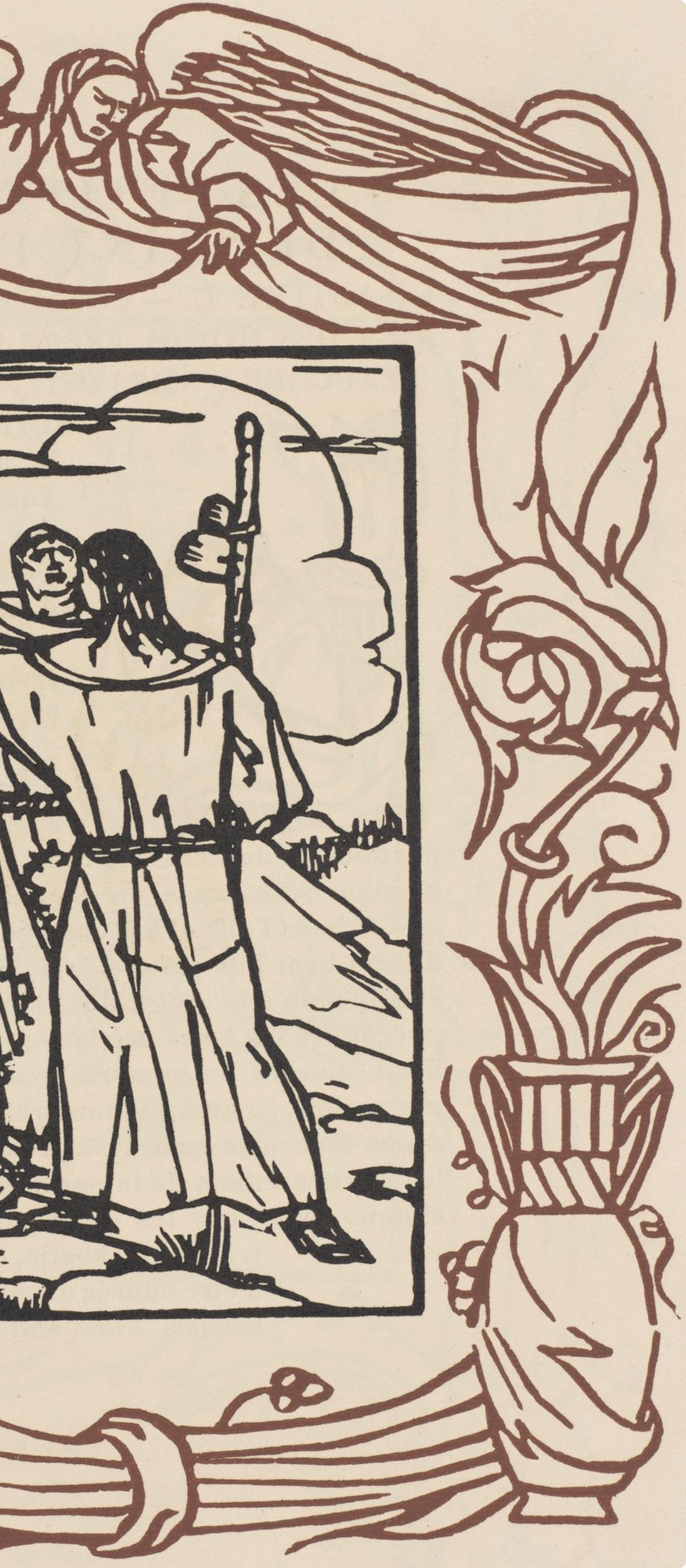 Émile Bernard, Composition (Morane, No. 100), Les Petites Fleurs de St. Françoise, Limited Edition Woodcut