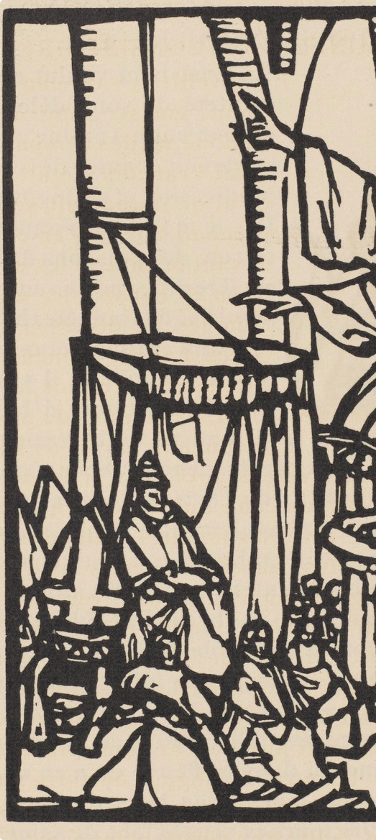 Émile Bernard, Composition (Morane, No. 100), Les Petites Fleurs de St. Françoise, Limited Edition Woodcut