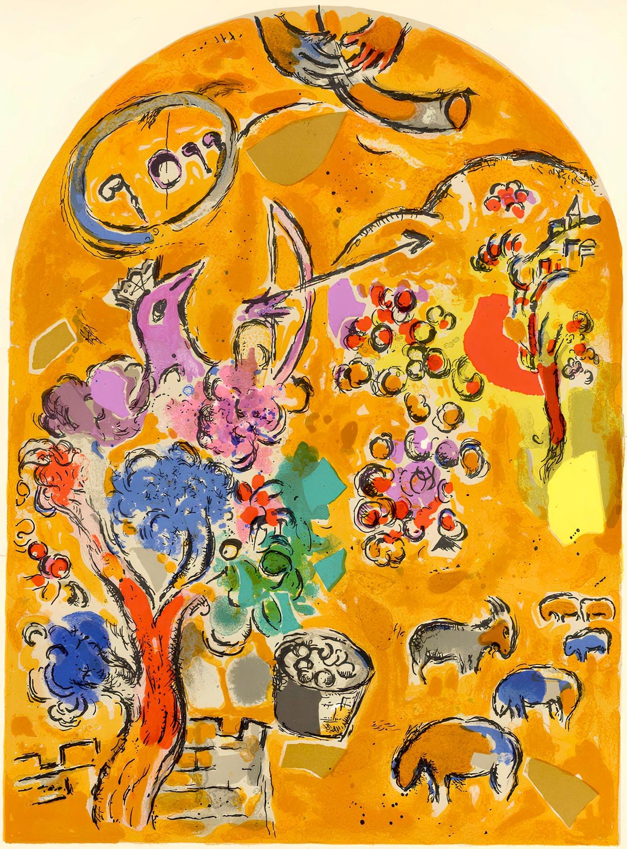 Marc Chagall, Tribe of Joseph, Jerusalem Windows, Limited Edition Lithograph