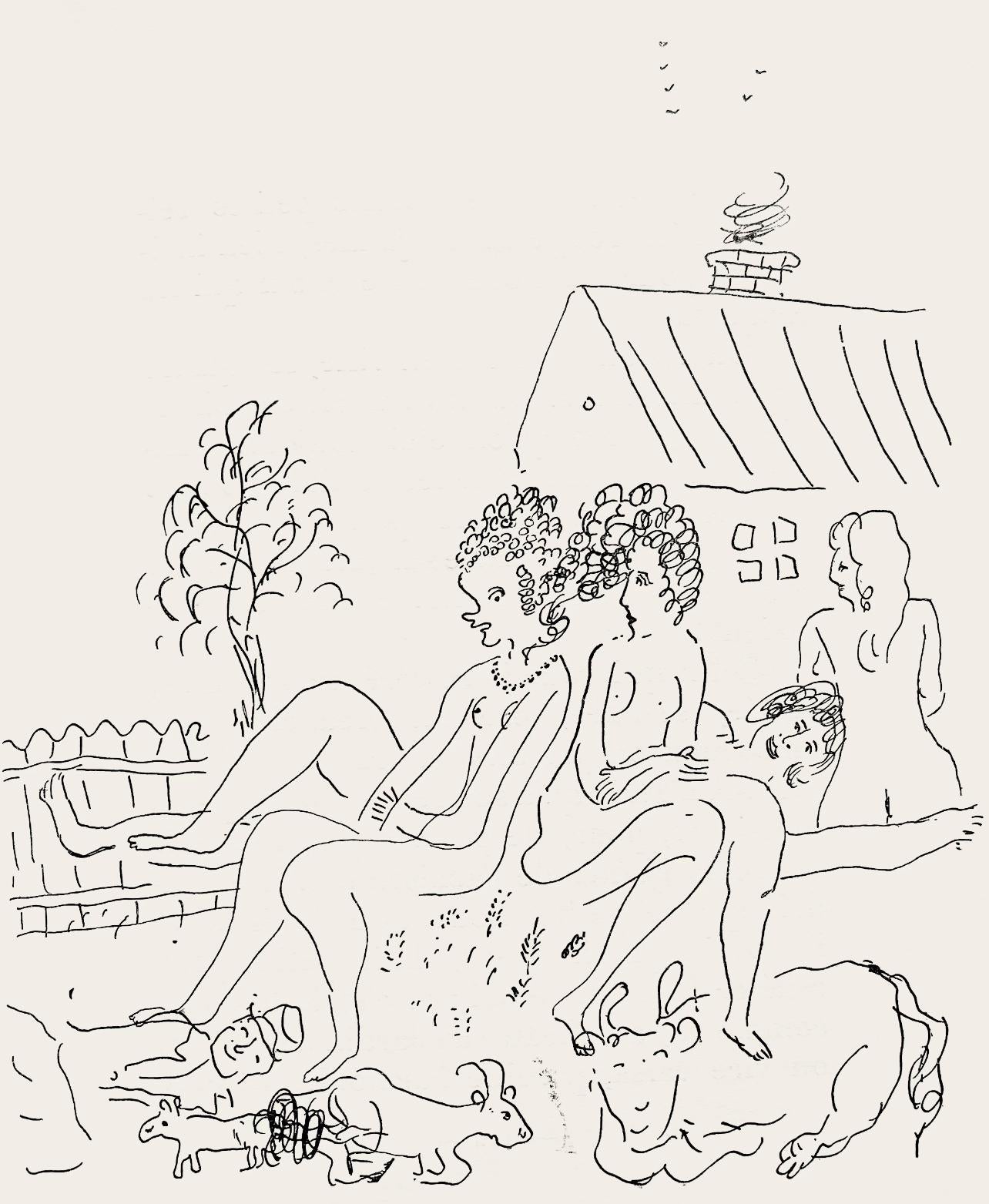 Marc Chagall, Composition, Suite Provinciale avec 92 dessins inédits de Marc Chagall, Limited Edition Lithograph