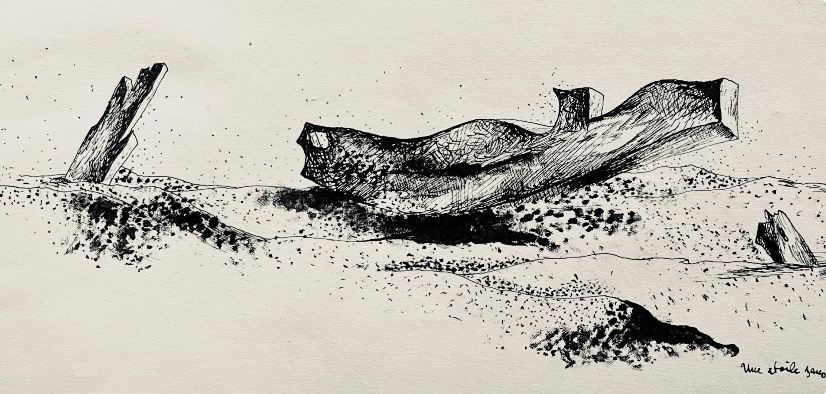 Jean Lurçat, une étoile sans étable, huit dessins à la plume, Limited Edition Lithograph