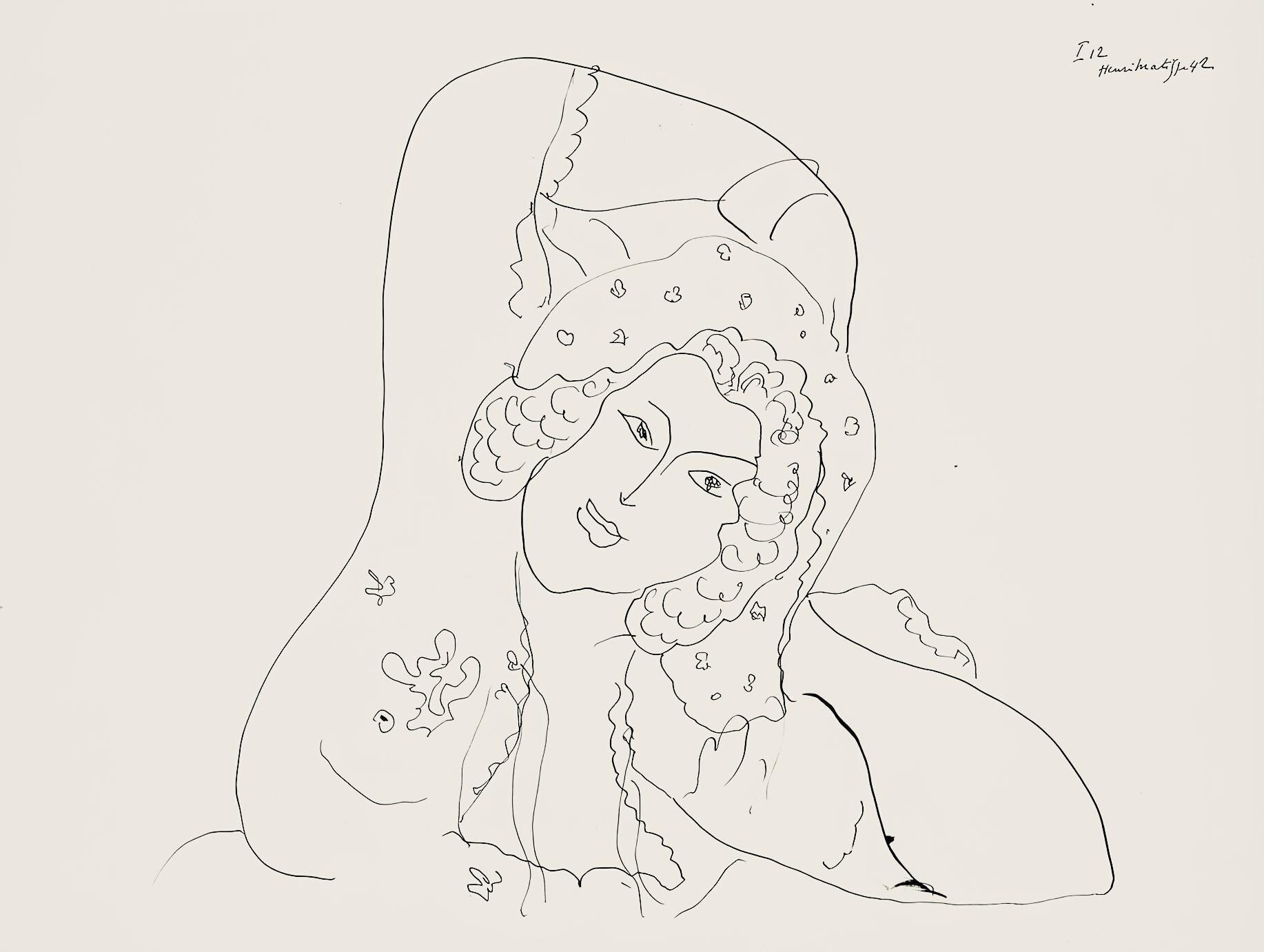 Henri Matisse, Série I, var. 12 (Duthuit 9), Henri Matisse, Dessins, Thèmes et variations, Limited Edition Lithograph