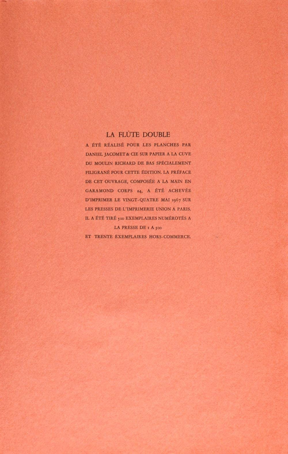 Pablo Picasso, Composition (Orozco 238), Picasso, La flûte double, Limited Edition Lithograph
