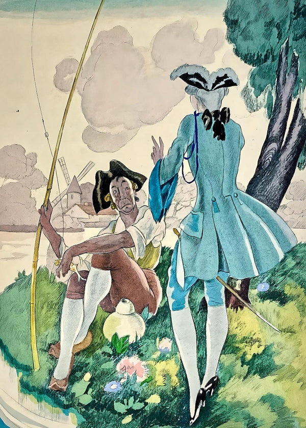 Umberto Brunelleschi, Composition, La Leçon d'amour dans un parc, Limited Edition Lithograph