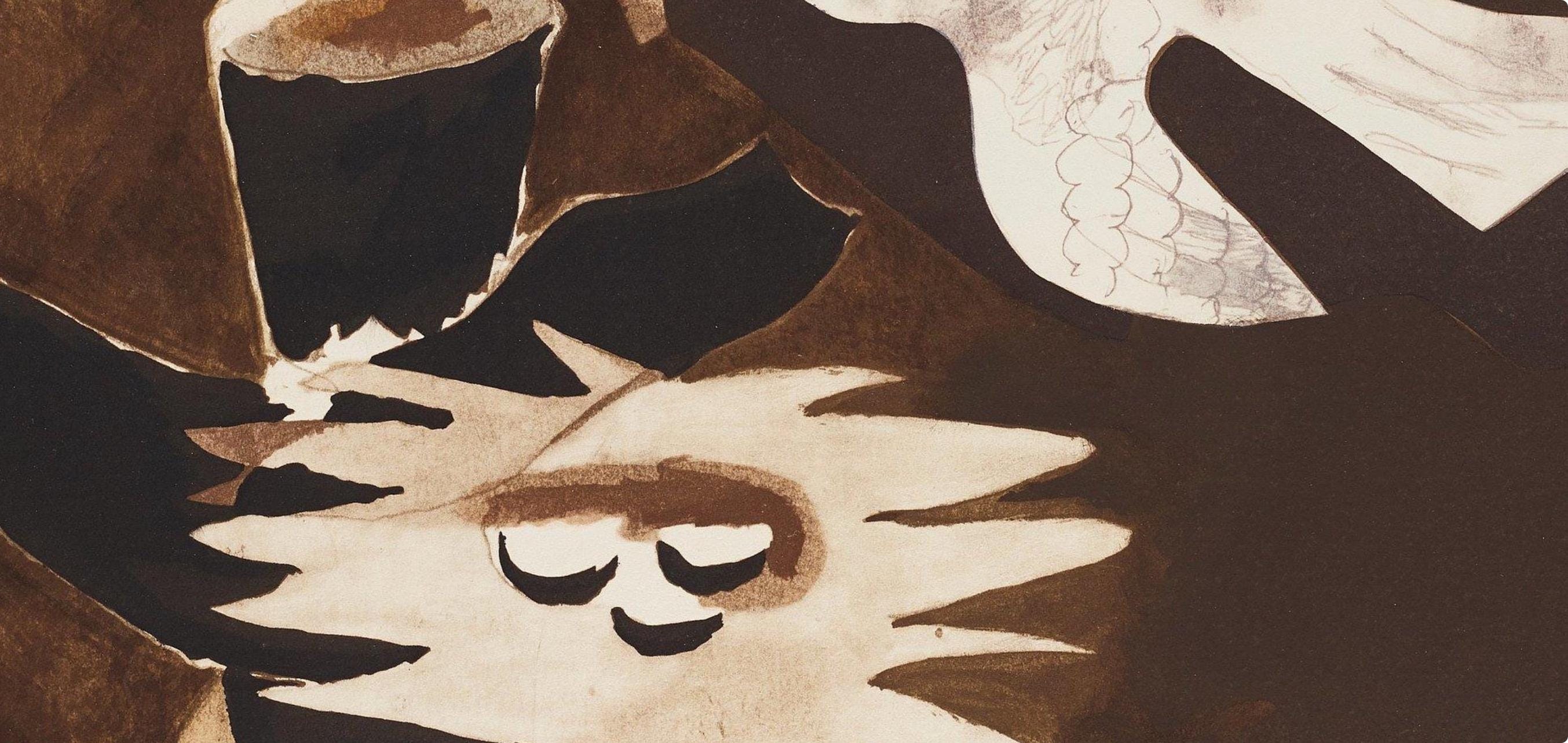 Georges Braque, Composition, Braque Espaces, 13 Dessins, Lavis, Aquarelles, Limited Edition Lithograph
