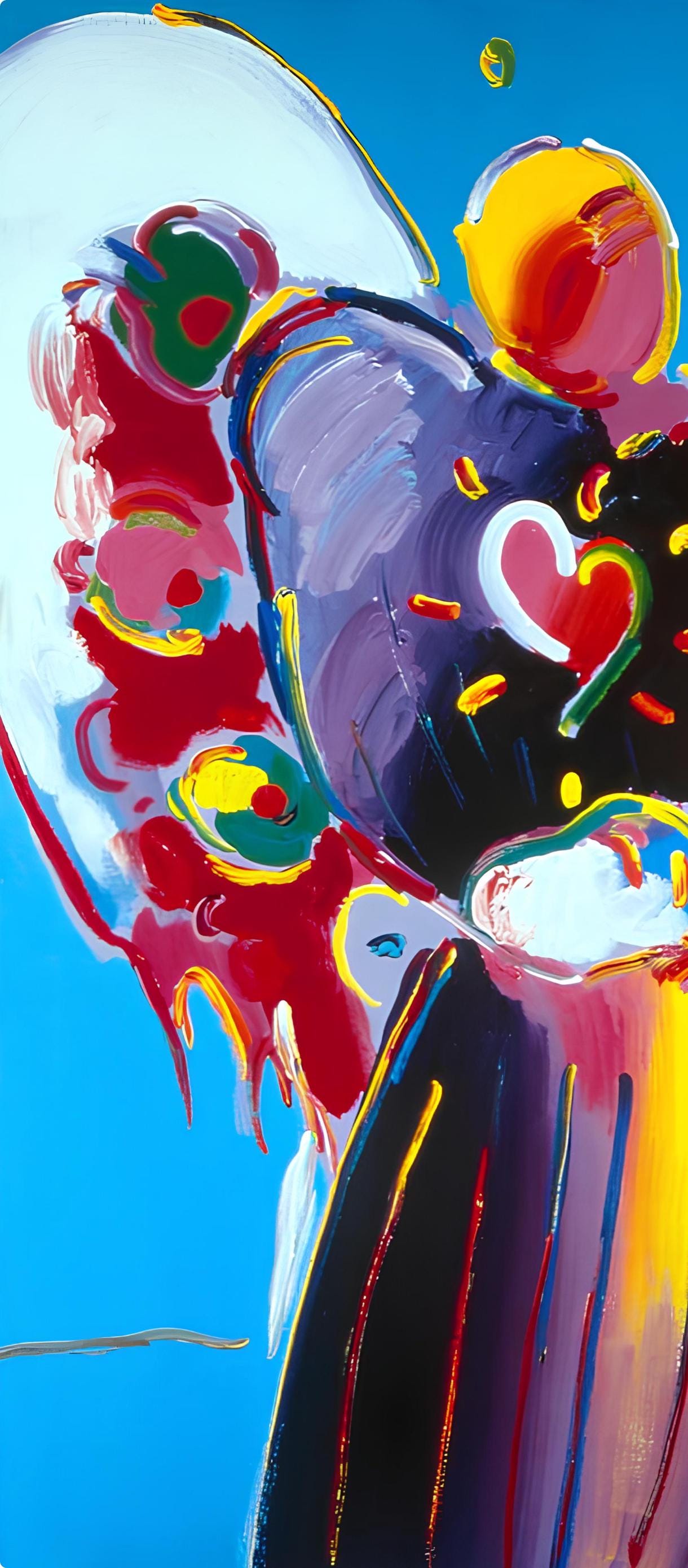 Peter Max, Angel with Heart, 1999, Hand Signed, Official Edition Offset Lithograph