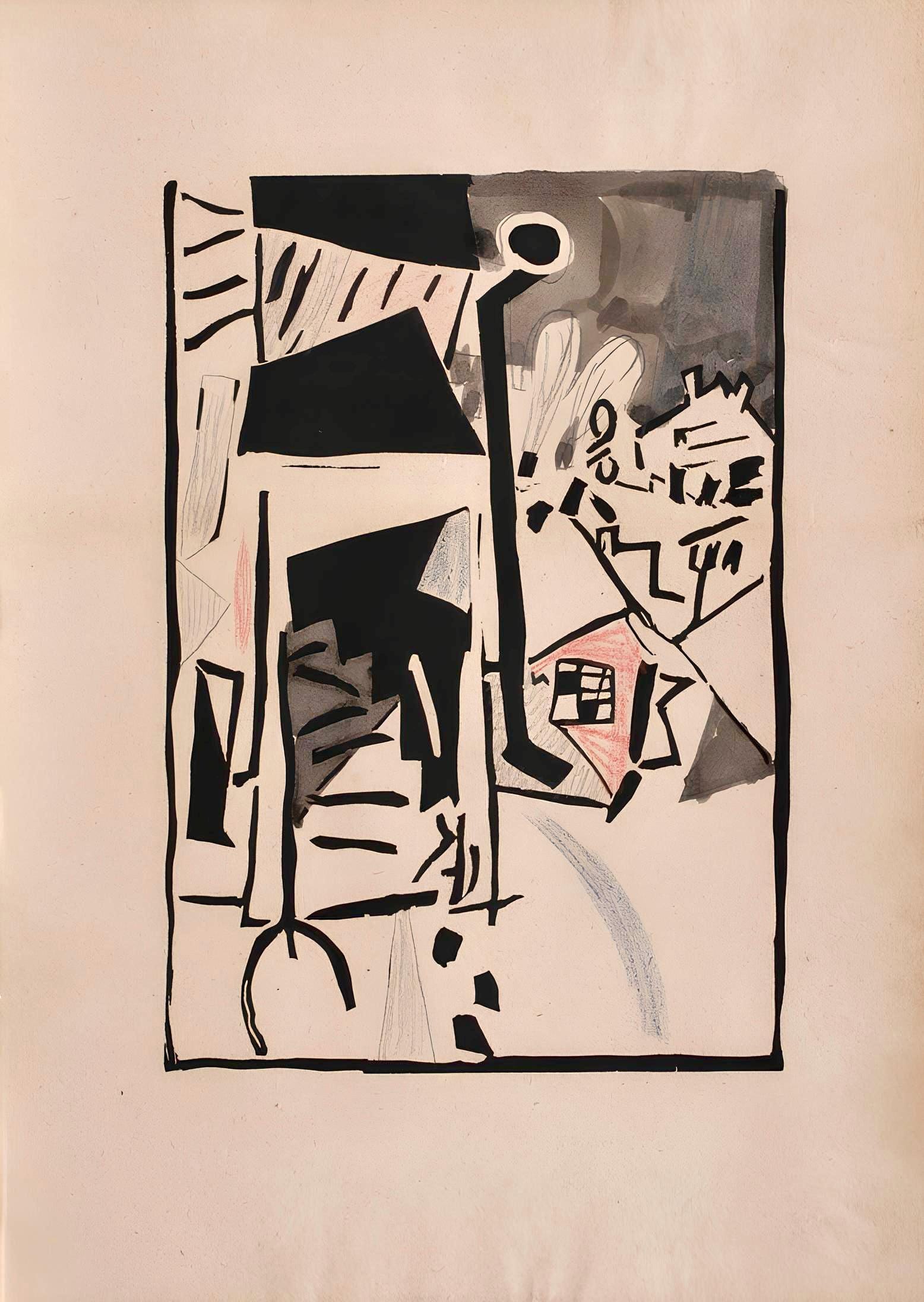 Jean Pougny, Composition, Pougny, dix linogravures originales, 1914-1920, Limited Edition Linocut