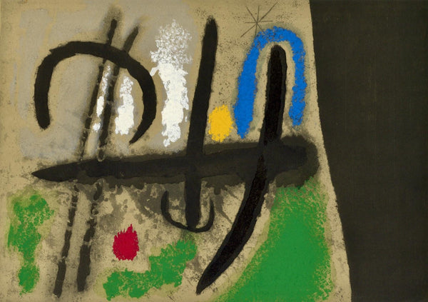 Joan Miró, Composition (Cramer 103; Mourlot 382-383), Miró Cartones 1956-1965, Limited Edition Lithograph