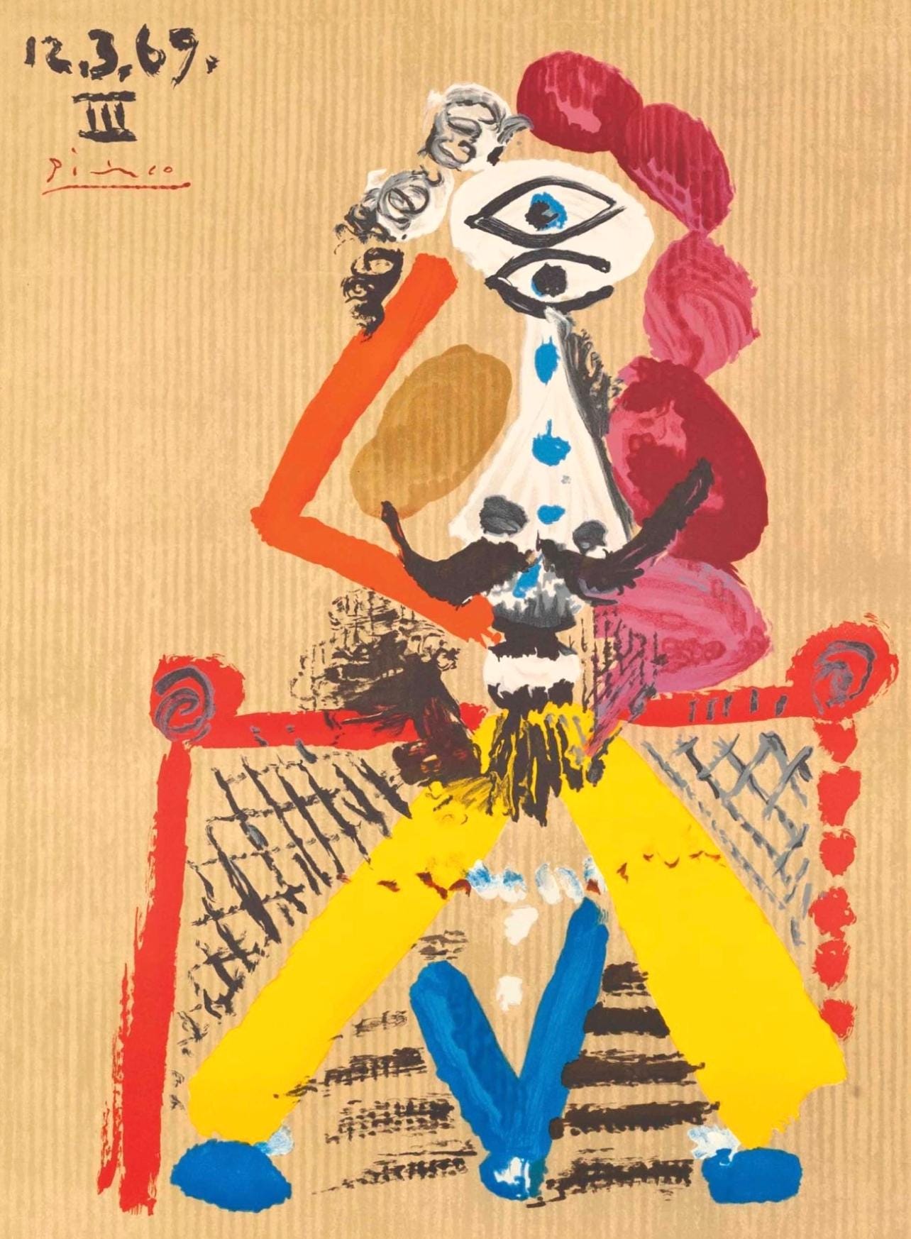 Pablo Picasso, Composition (Orozco 207-261), Vingt-Neuf Portraits Imaginaires, Limited Edition Lithograph