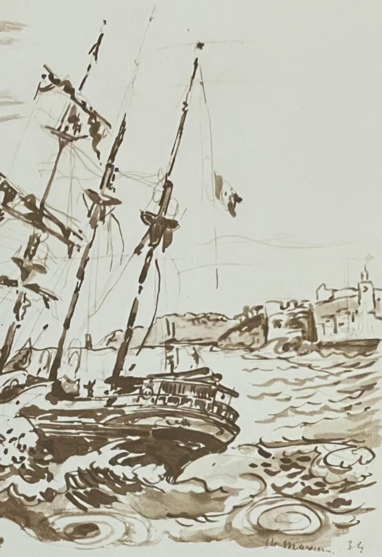 Paul Signac, Le trois-mâts au plein, Signac Dessins, Limited Edition Lithograph