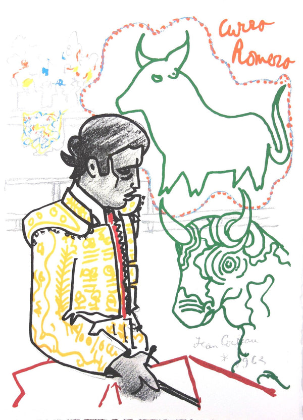 Jean Cocteau, Composition, Taureaux, Limited Edition Lithograph