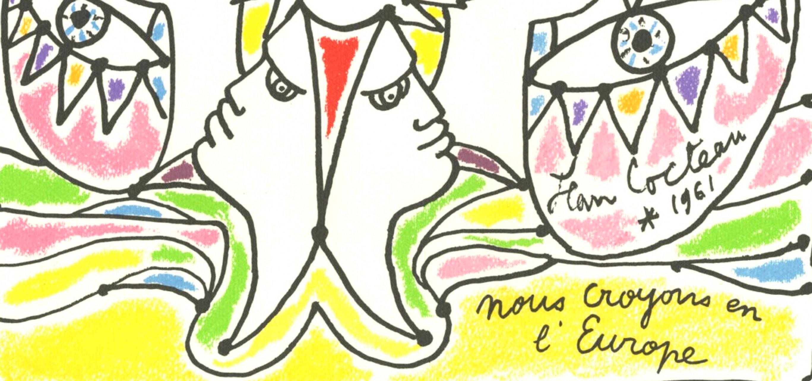 Jean Cocteau, Composition, Nous croyons en l'Europe, Limited Edition Silkscreen