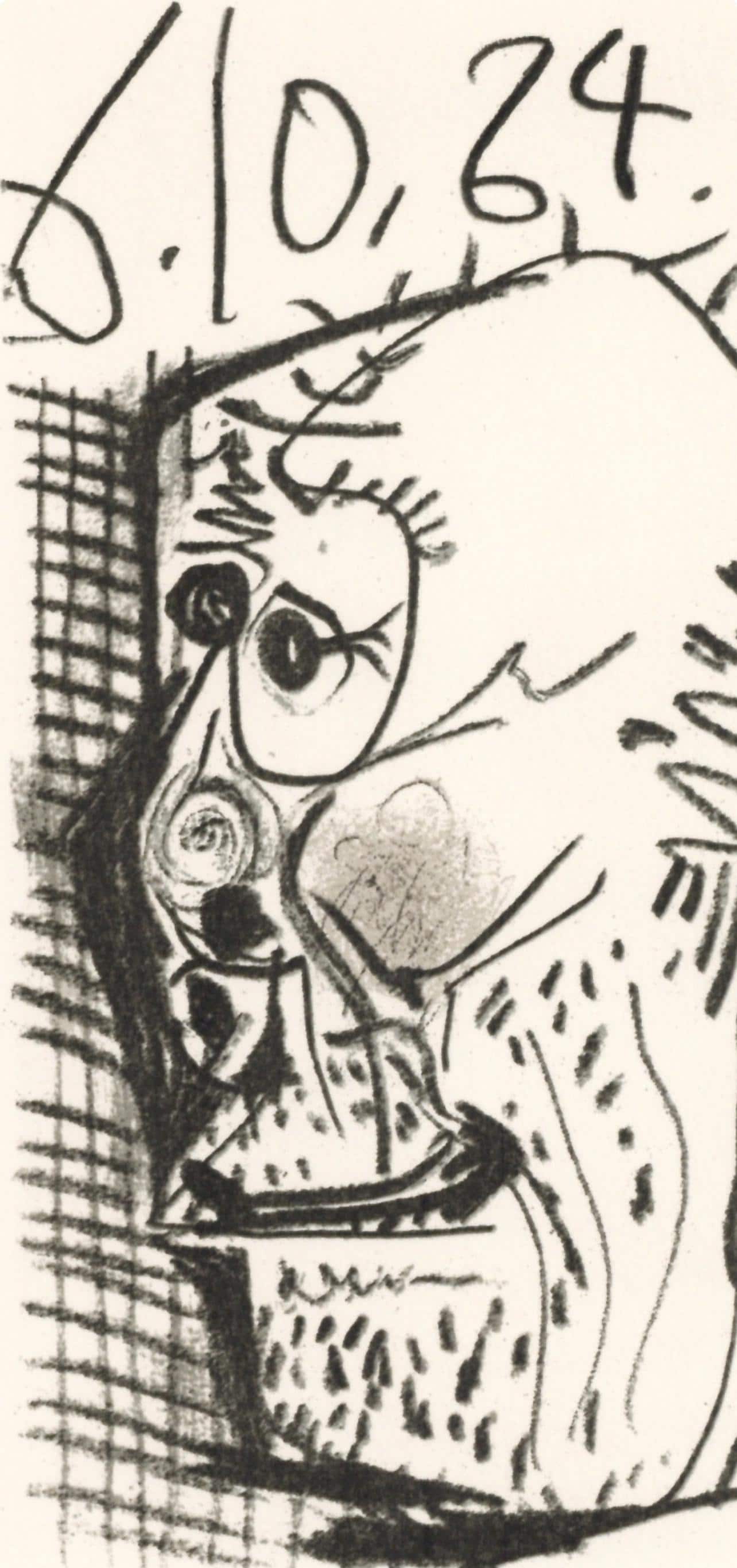 Pablo Picasso, Composition, Le Goût du Bonheur (Cramer 148; Bloch 2013), Limited Edition Mixed Media Lithograph